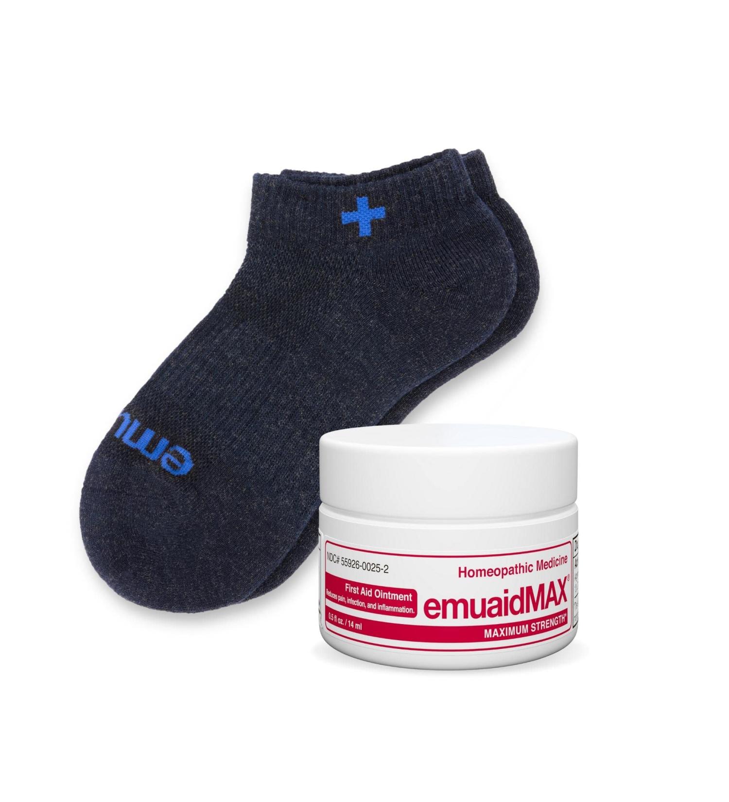 EMUAIDMAX Nail Fungus Travel Companion - Maximum Strength 0.5oz with Silver Ionic Socks for Nail Fungus & Athlete's Foot - Buy Online on GoSupps.com