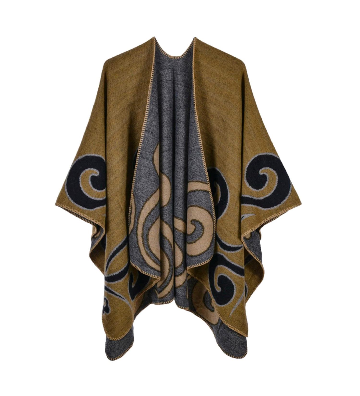 Triangular Scarf for Women | Yellow Floral Loop Wrap Cape - Stylish & Versatile - Buy Online on GoSupps.com
