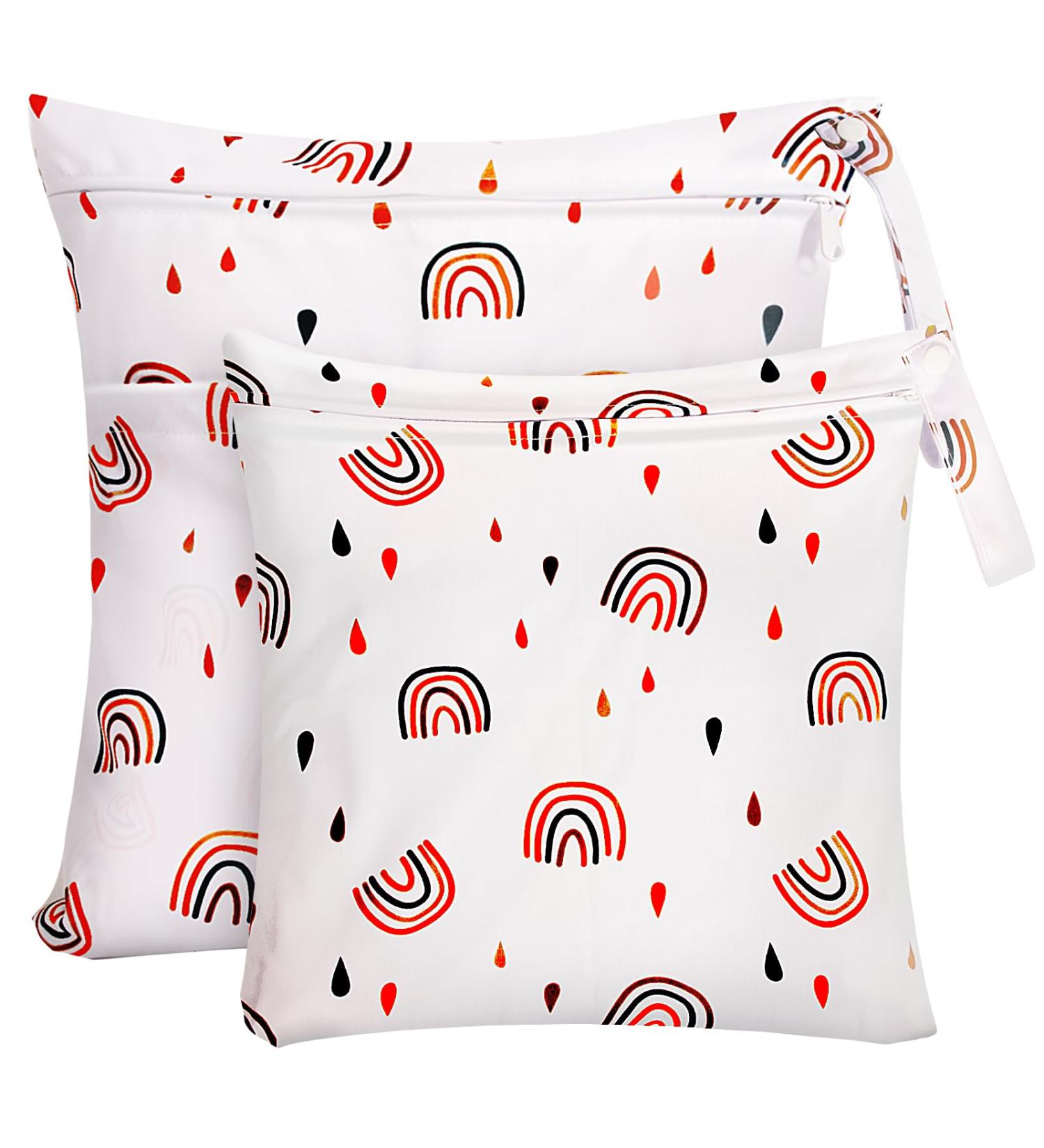 Dioxide Diaper Pocket & Wetbag | Waterproof Reusable Laundry Bag | Baby Wrap Pocket for Travel Swimming & Fitness - 2PC Rainbow Set - Buy Online on GoSupps.com