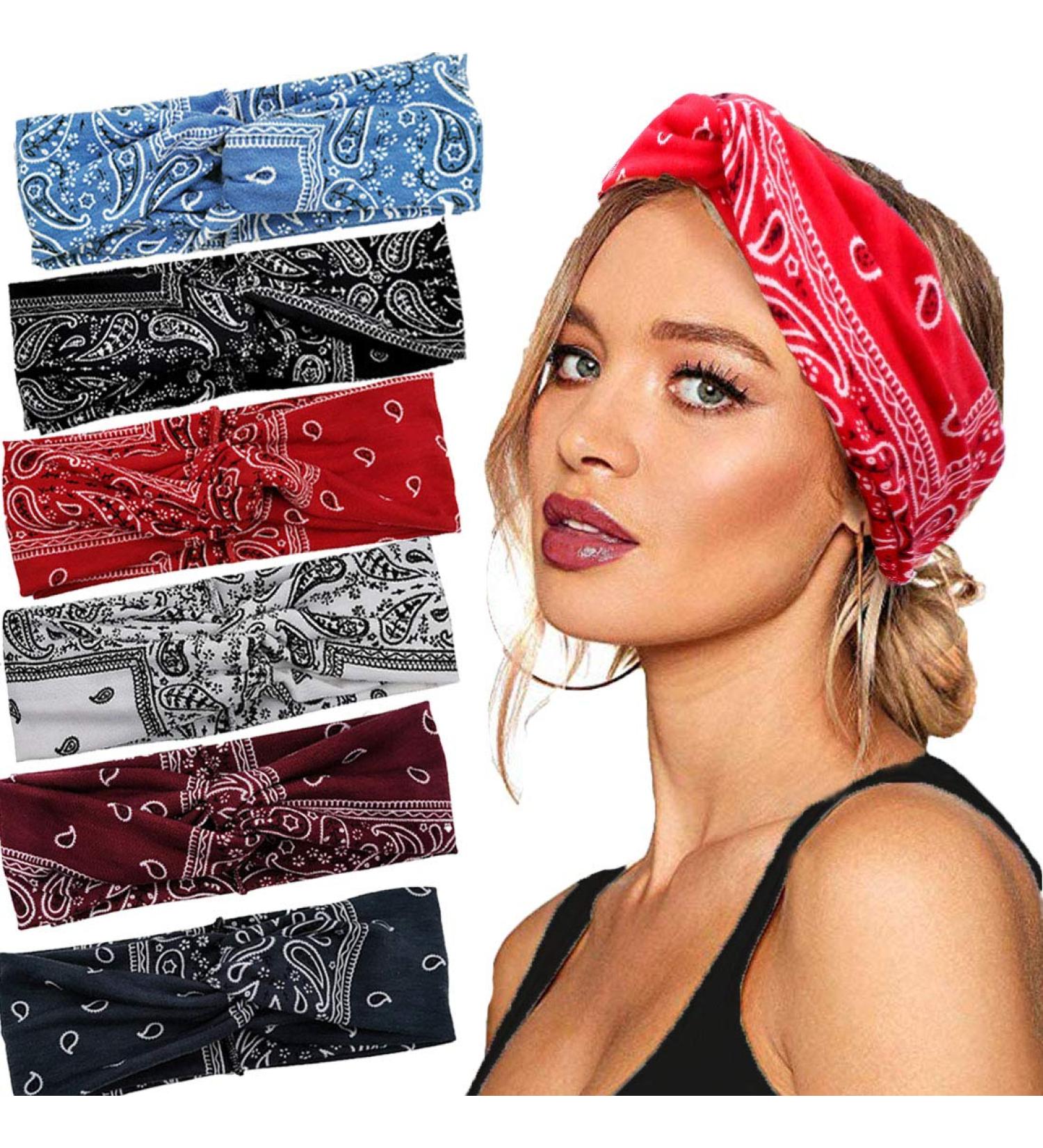 Bangful Bohemia Headbands for Women Head Band Hairband Wide Headband Knot Head Wrap Vintage Hairband Women Twist Elastic Turban Head Scarf Hair Accessories for Women Cashew flowers B - Buy Online on GoSupps.com