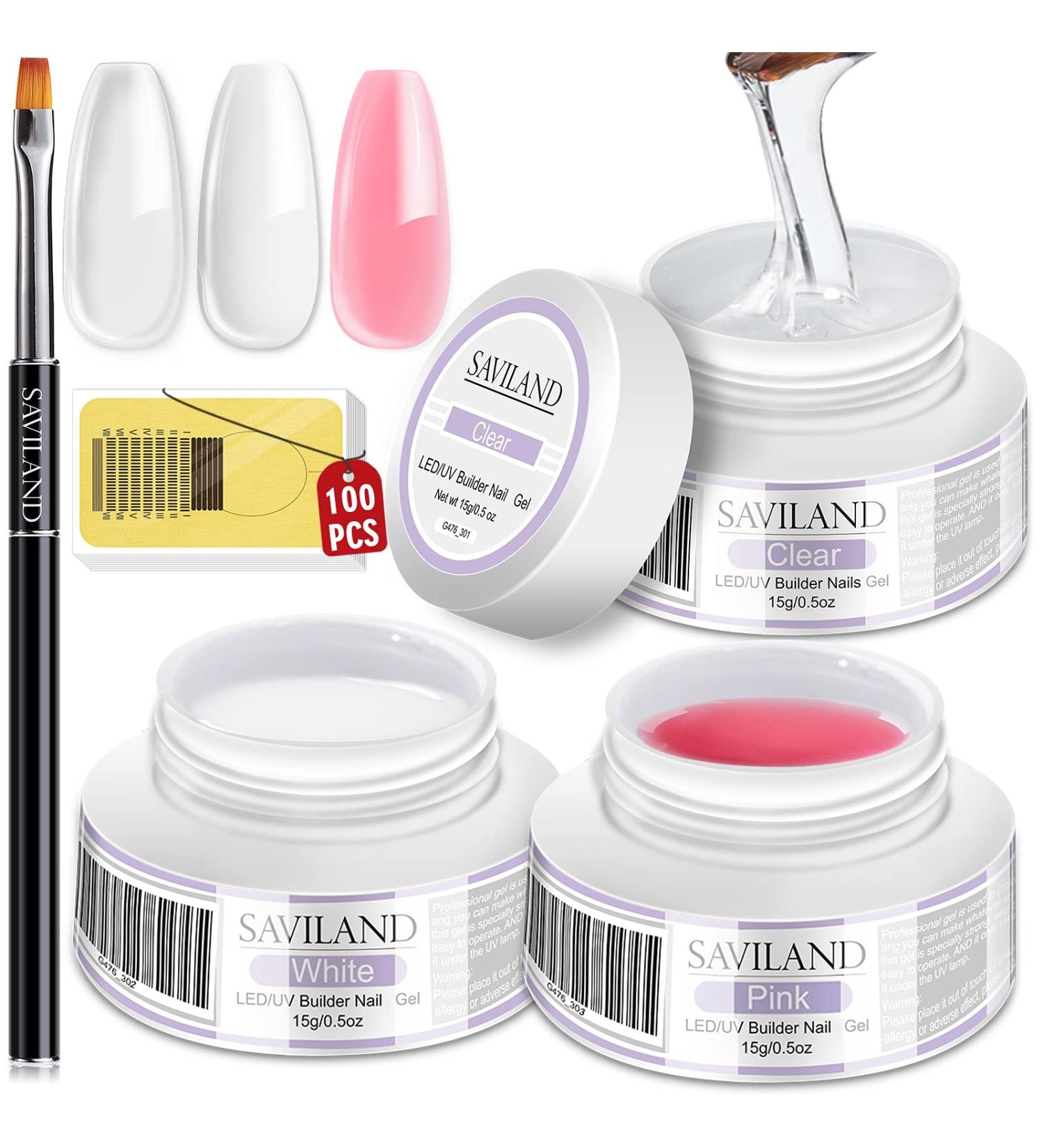 Saviland Builder Nail Gel Set - 3 Colors Extension Kit for Strong and Stylish Nails - Perfect for Manicures and Beginners - Buy Online on GoSupps.com