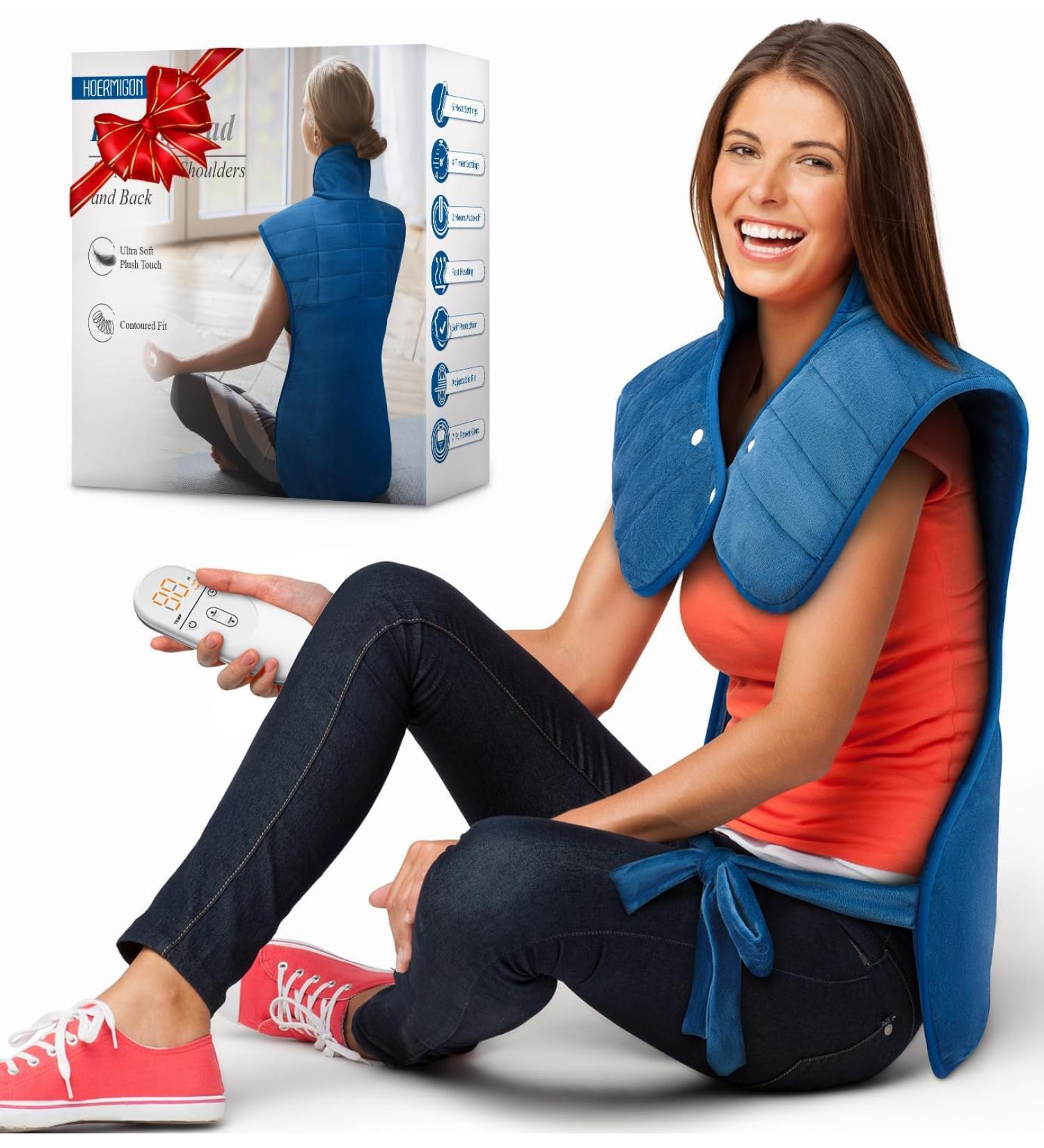 HOERMIGON Heating Pad for Neck and Shoulders and Back - Blue - Buy Online on GoSupps.com