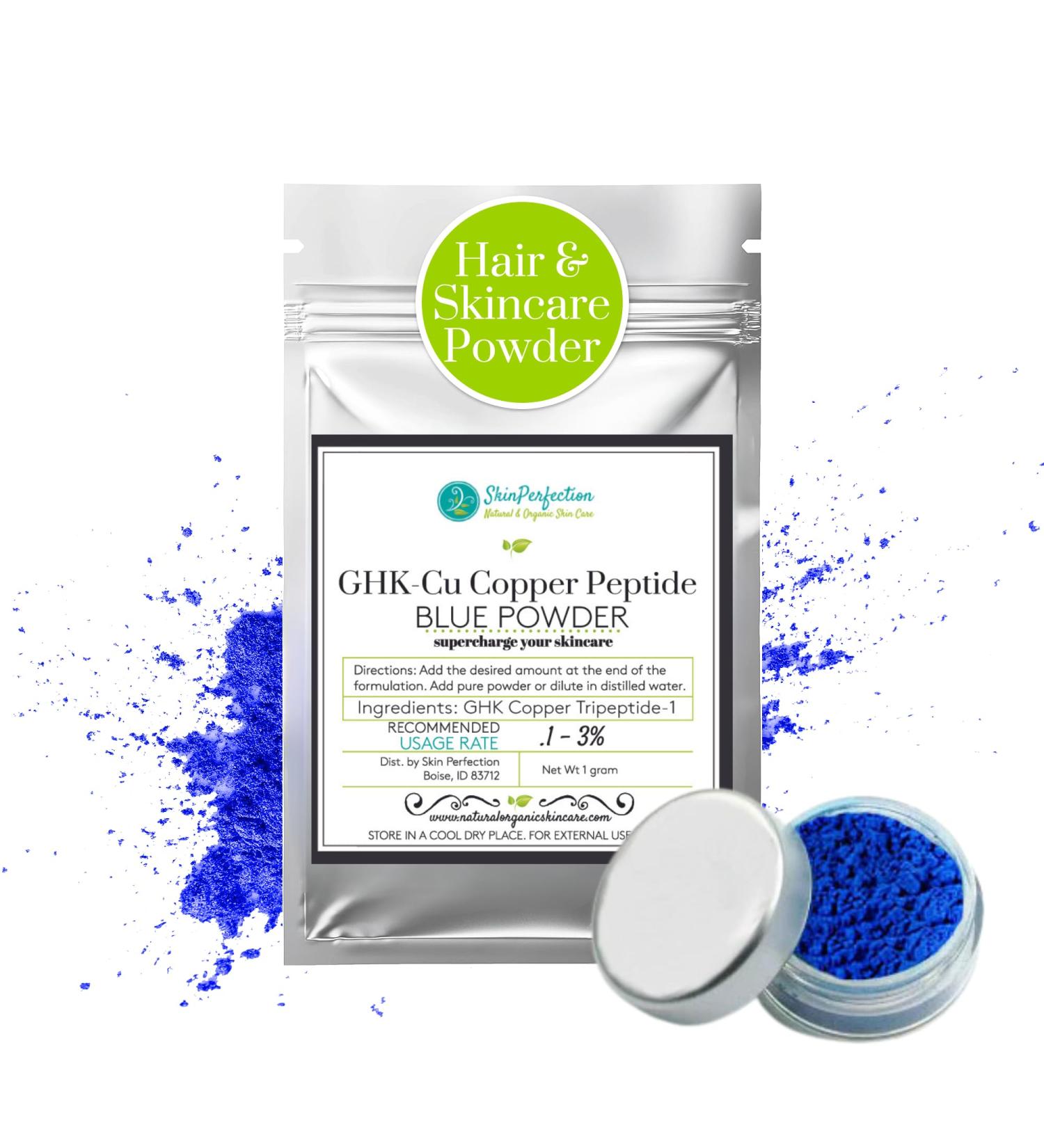Buy Skin Perfection GHK Copper Peptide Powder for Hair & Anti-Aging - 1g DIY Skincare Solution - Buy Online on GoSupps.com