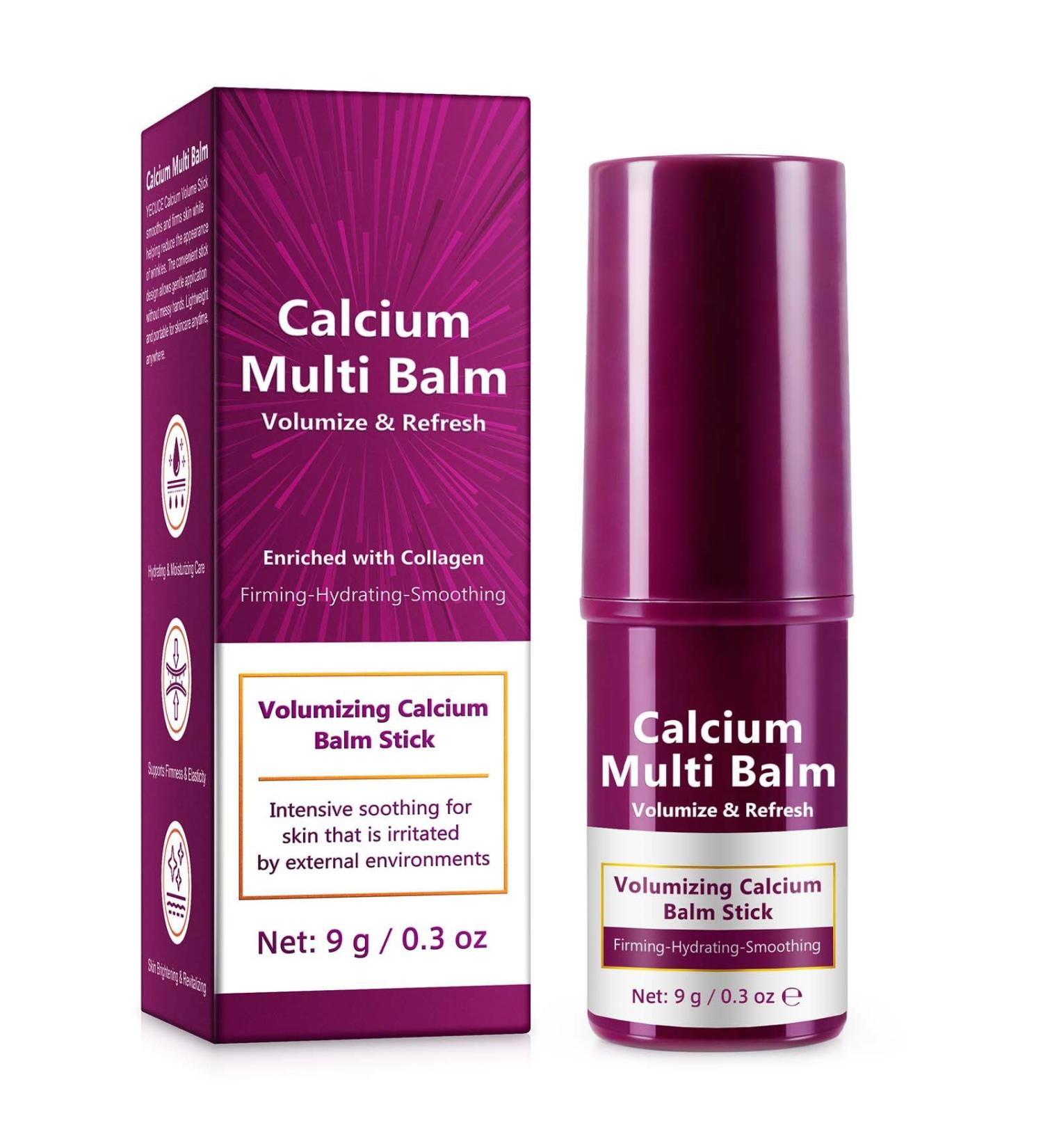 Calcium Multi Balm Stick Plant-Based Collagen & Peptide Complex Stick All-in-One Moisturizing Balm for Face Eyes Neck Visibly Reduces Wrinkles Boosts Hydration 0.3 Oz 0.3 Fl Oz (Pack of 1) - Buy Online on GoSupps.com