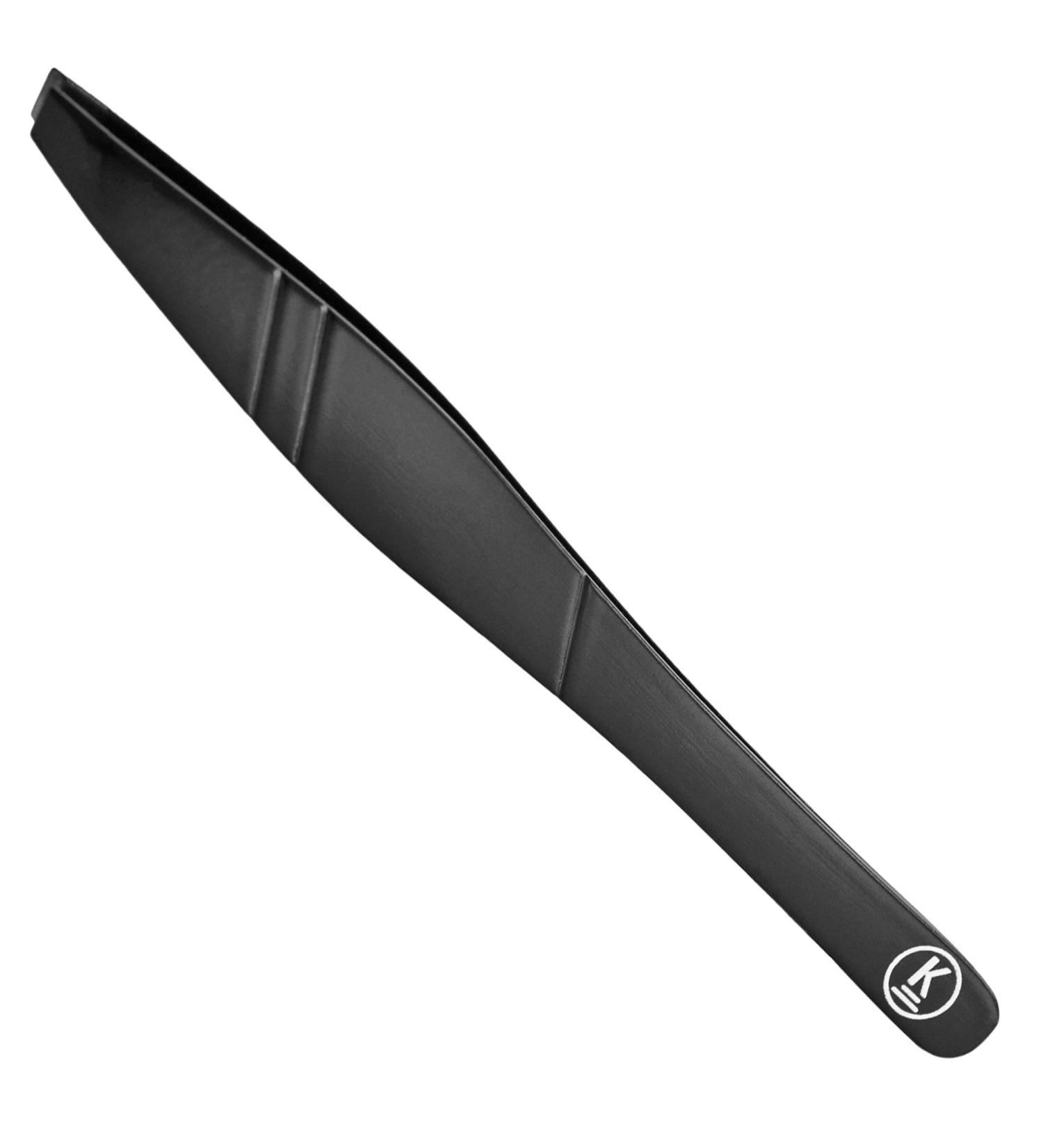 K-Pro Slanted Tweezers for Eyebrow Plucking - Professional Stainless Steel Black - 1 Piece | Buy Internationally - Buy Online on GoSupps.com