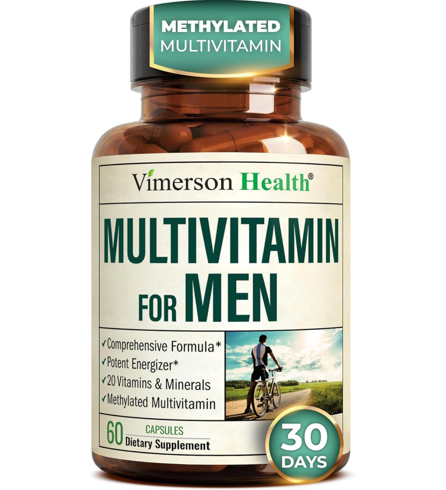 Vimerson Health Men's Multivitamins - Daily Energy & Performance Support with Essential Vitamins & Minerals - Buy Online on GoSupps.com