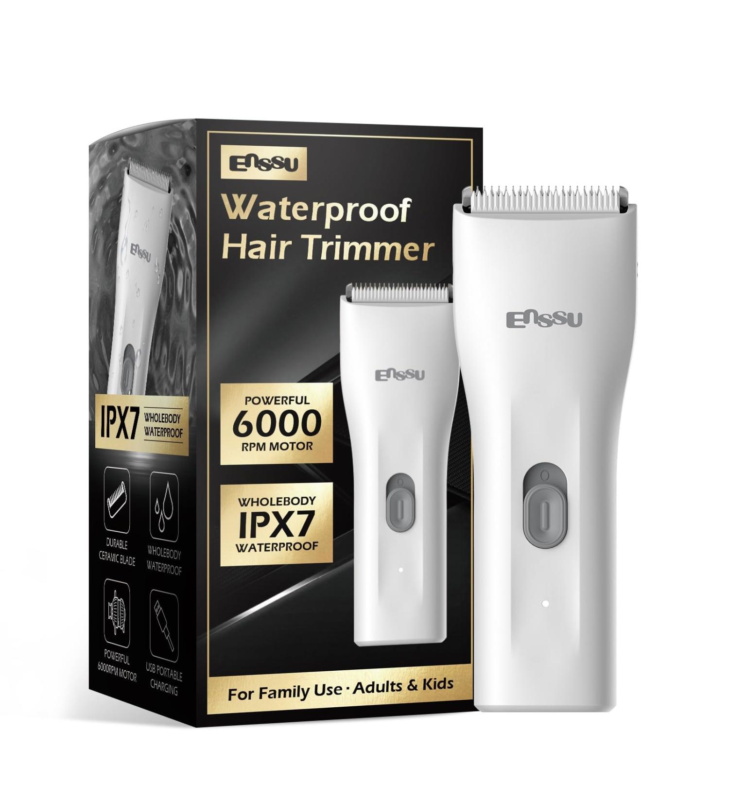 ENSSU Waterproof Hair Clippers & Ball Trimmer | Cordless Rechargeable Hair Cutting Kit for Men Kids & Adults - International Shipping Available - Buy Online on GoSupps.com