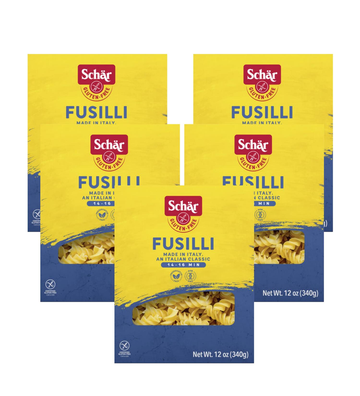 Schar Gluten-Free Pasta Fusilli - 12 oz (5 Pack) | No GMOs, Wheat or Preservatives - Buy Online on GoSupps.com