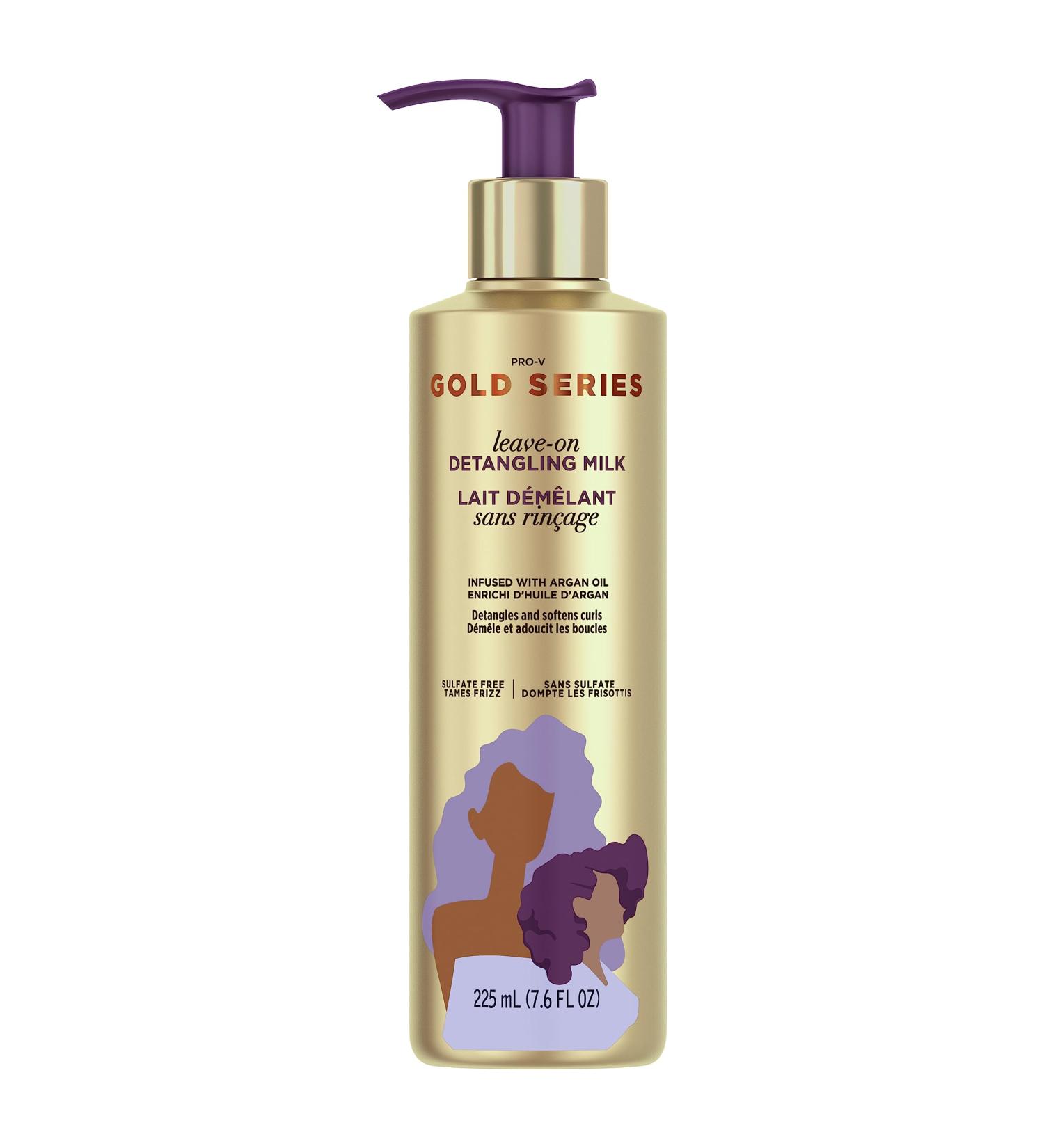 Pantene Gold Series Sulfate-Free Leave-On Detangling Milk Treatment With Argan Oil for Curly Coily Hair 225 Milliliters - Buy Online on GoSupps.com