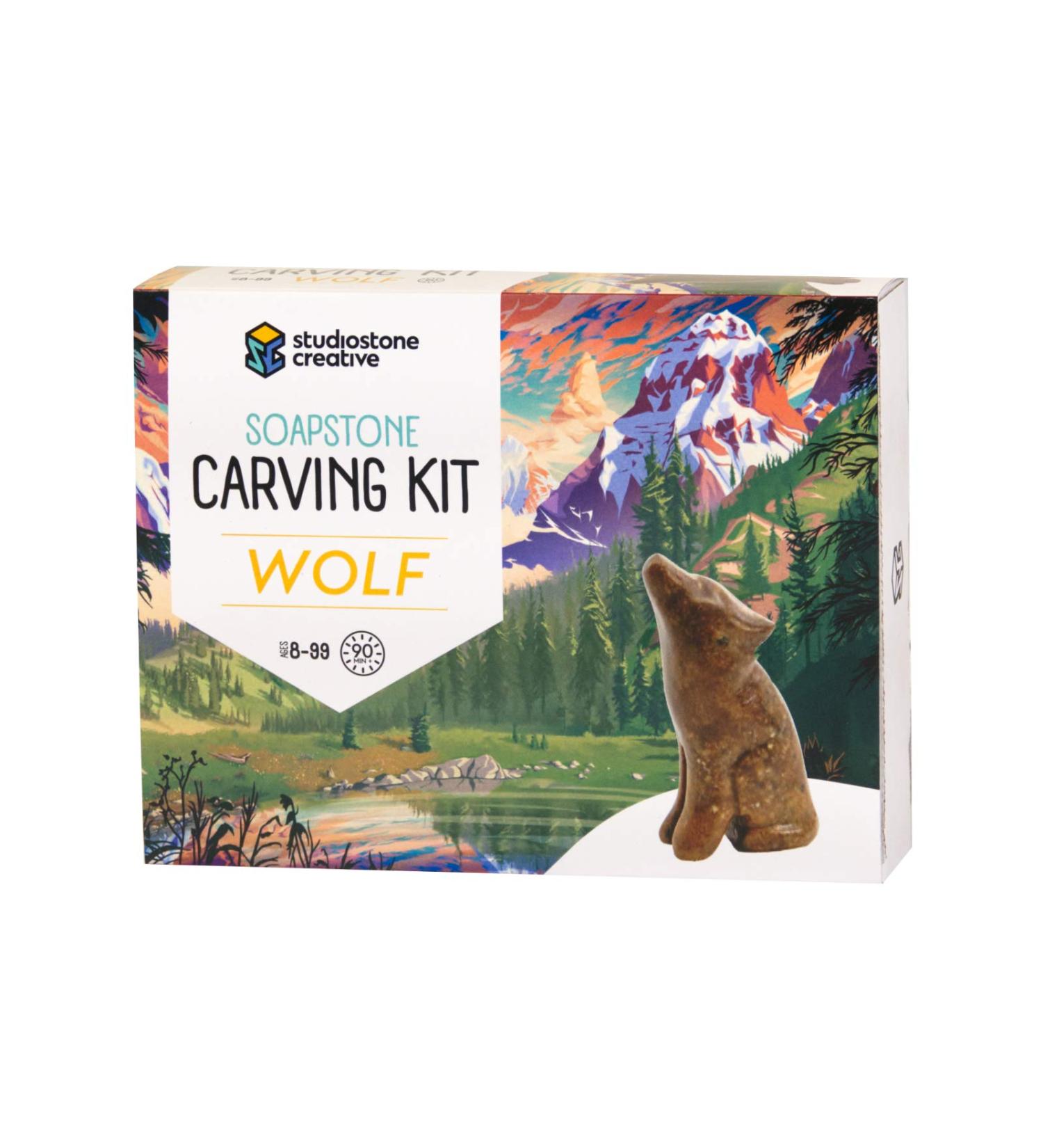 STUDIOSTONE CREATIVE Wolf Soapstone Sculpture DIY Kit for Kids & Adults - Buy Online on GoSupps.com