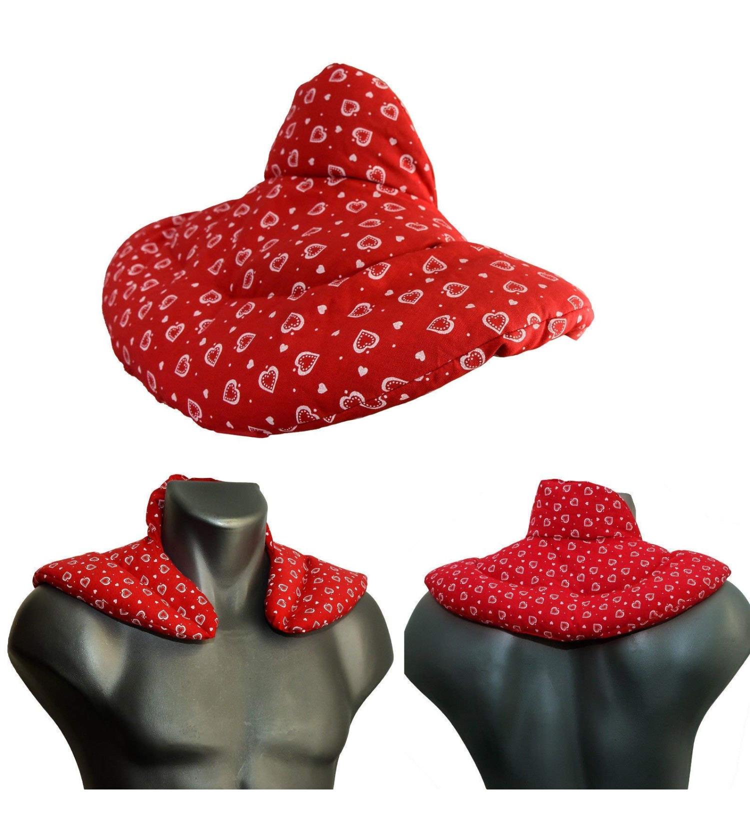 Shop the Best Neck Pillow with Stand-Up Collar | Hearts-Red Cherry Stone Heat Pad for Ultimate Comfort - Buy Online on GoSupps.com