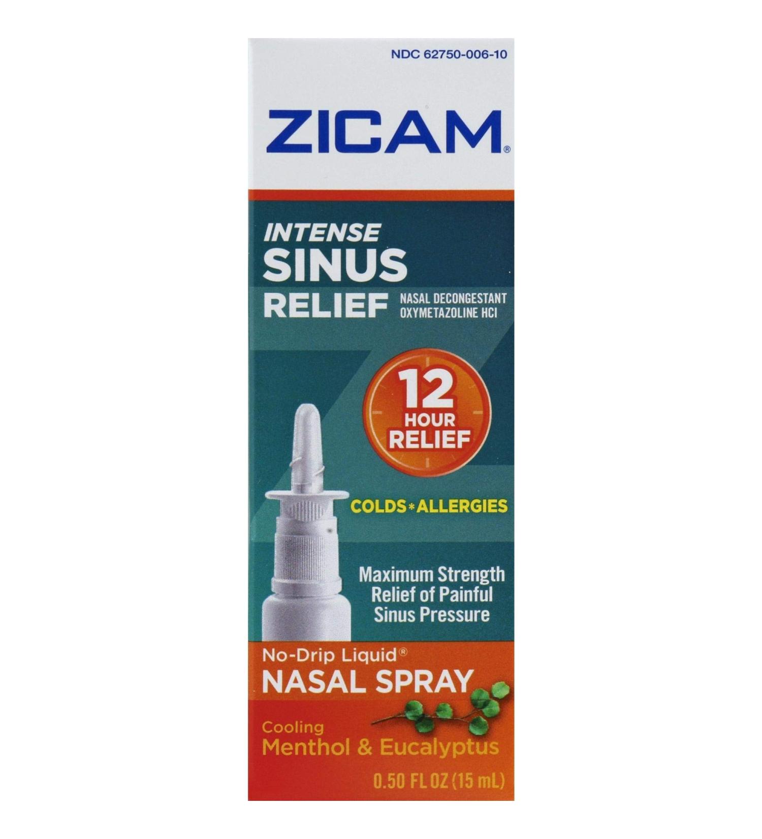 Zicam Intense Sinus Relief Nasal Spray - Cooling Menthol & Eucalyptus - 0.5 Fl Oz - Pack of 1 - Buy Online on GoSupps.com