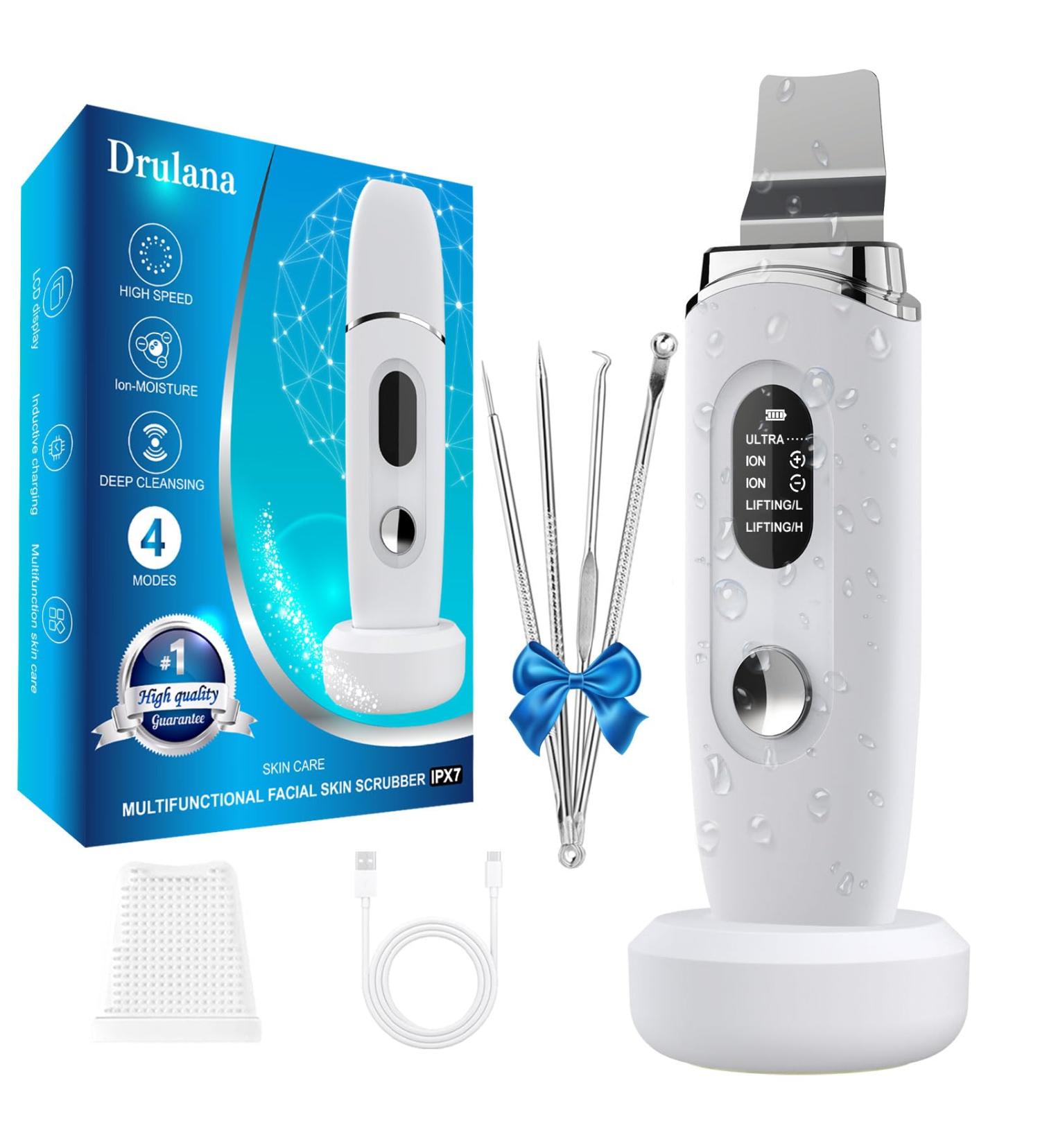 Skin Scrubber Face Skin Spatula Facial Scrubber Spatula Blackhead Remover Tools with 4 Modes LCD Display Waterproof - Buy Online on GoSupps.com