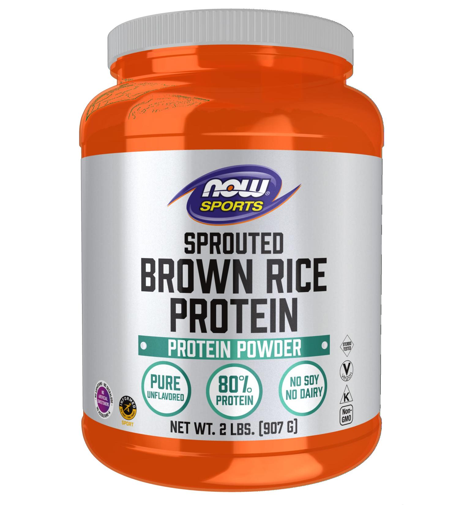 Now Foods Sprouted Brown Rice Protein Unflavored 2 lbs - Vegan Protein Powder - Buy Online on GoSupps.com