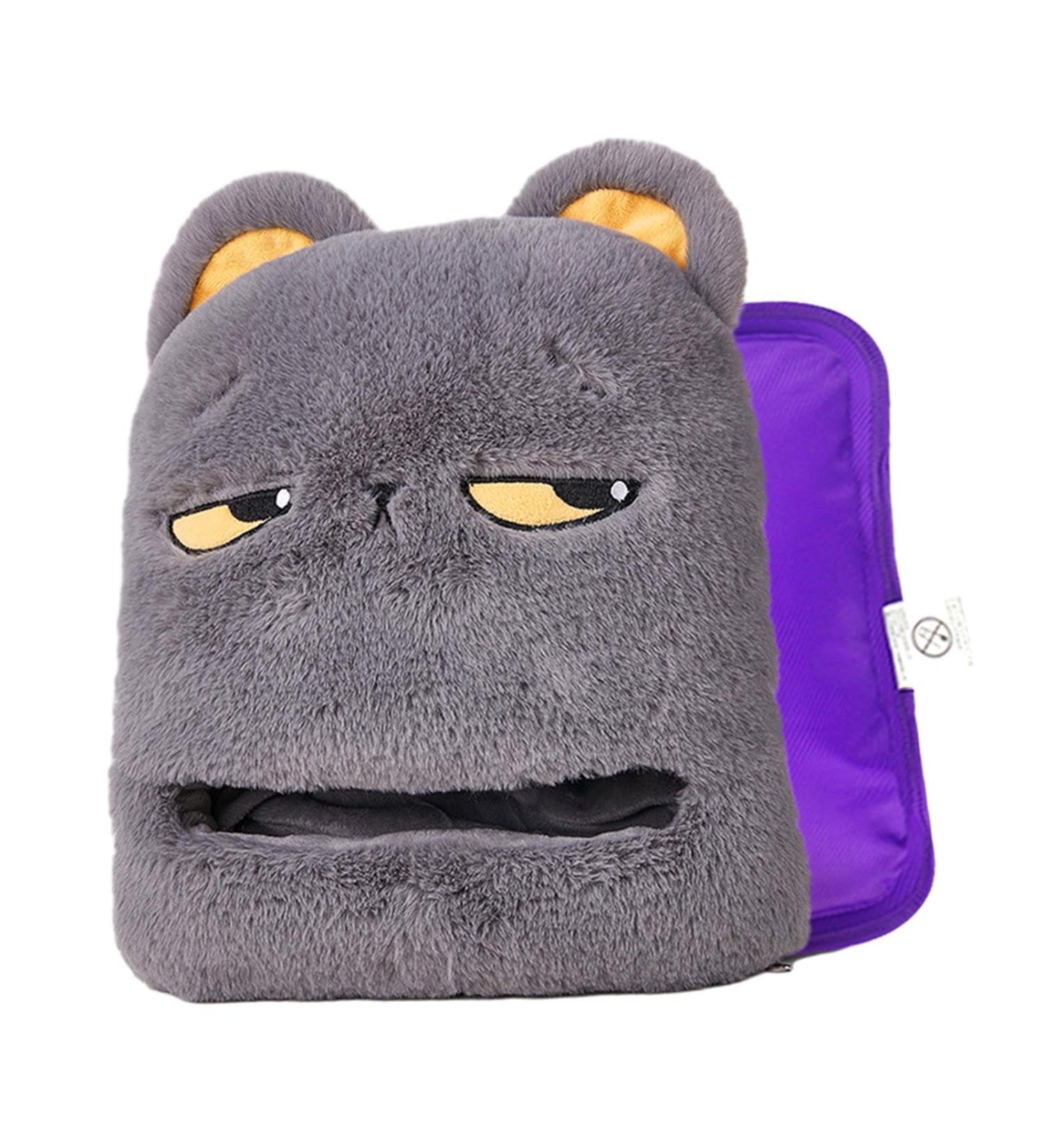 Harilla Electrically Heated Foot Warmers - USB Heating Pillows for Cold Weather Thick & Durable Travel Comfort - Gray Cat Design - Buy Online on GoSupps.com