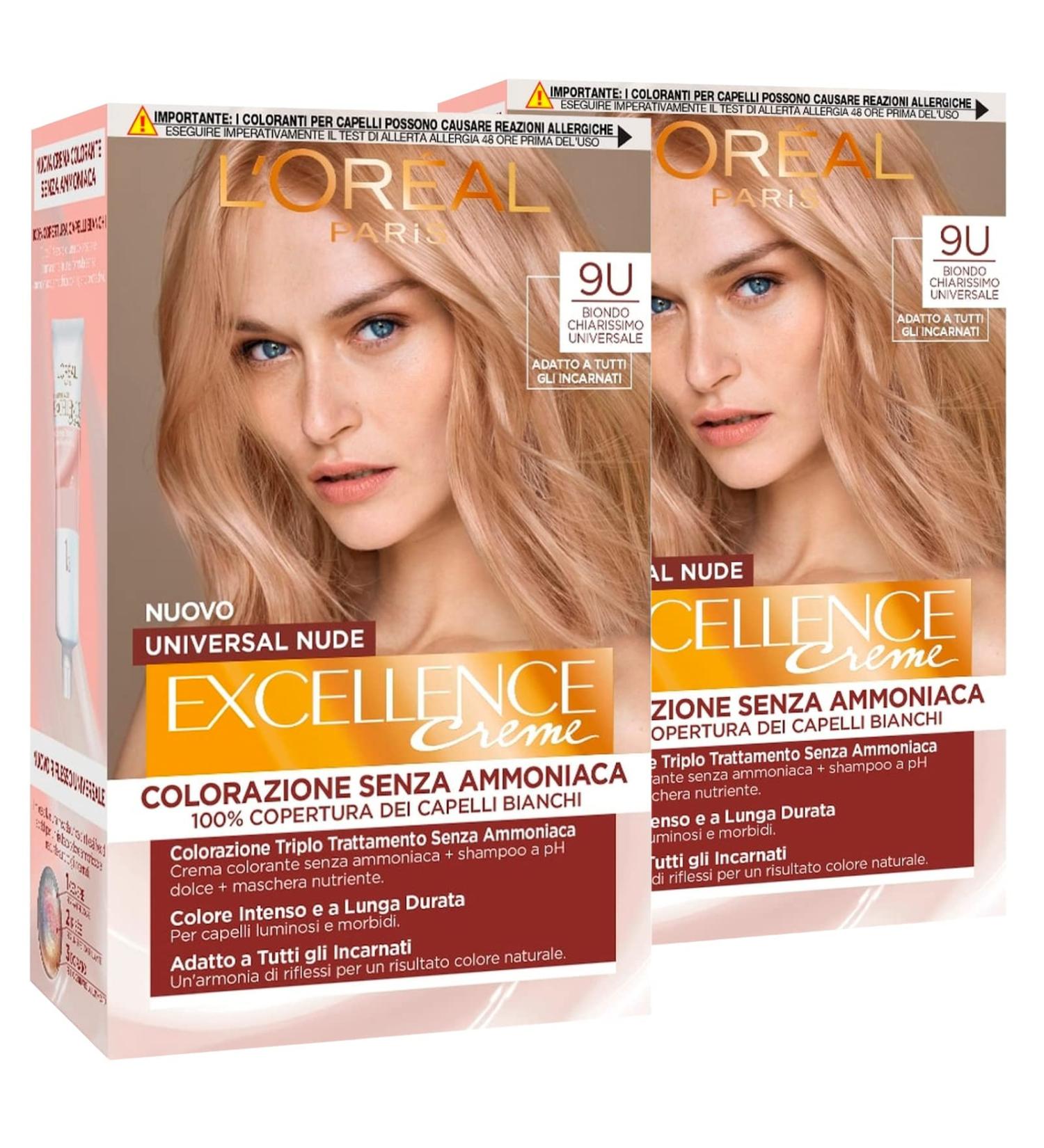 Buy 2 x L'Or al Paris Excellence Cr me Permanent Hair Color - Ultra Blonde 9U | International Shipping Available - Buy Online on GoSupps.com