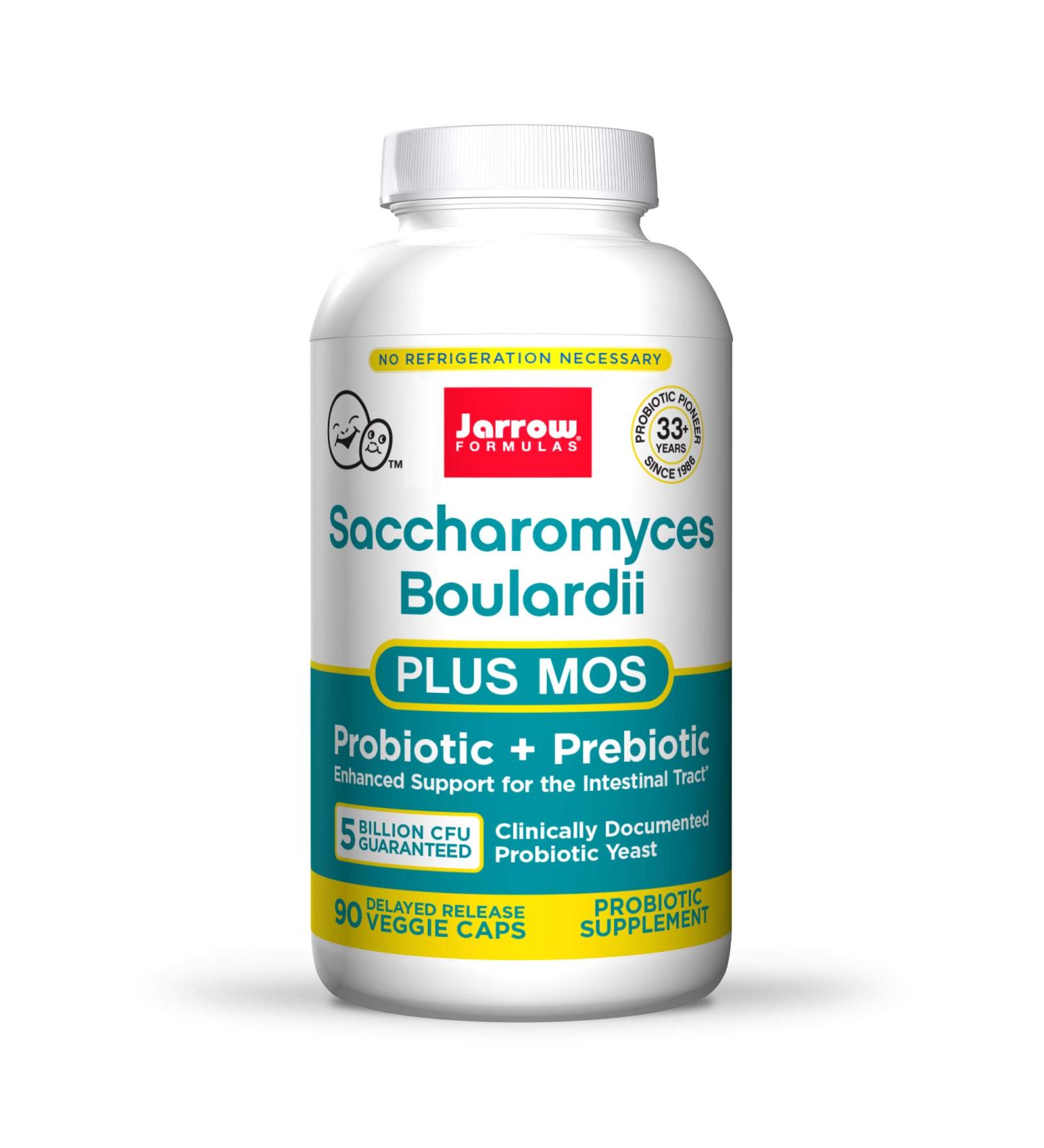 Jarrow Formulas Saccharomyces Boulardii + MOS | 5 Billion CFU | 90 Veggie Capsules - Buy Online on GoSupps.com