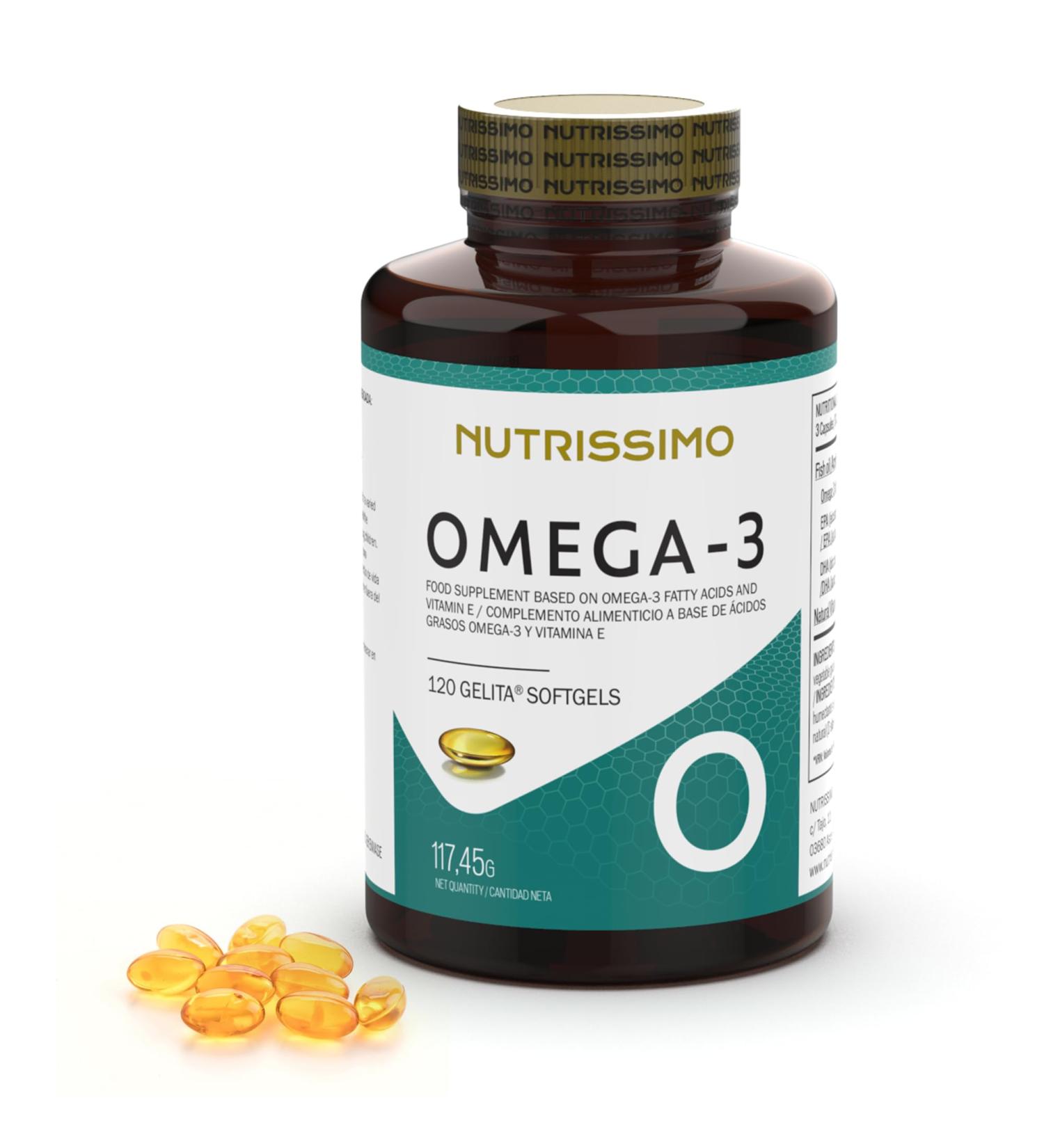 NUTRISSIMO Omega 3 Softgel 3000mg GELITA Anti-Regurgitation Supplement | 120 softgel capsules OF Omega-3 | High concentration EPA 1050mg + DHA 750mg + Vit E 30mg | Up to 4 Months of Supply - Buy Online on GoSupps.com
