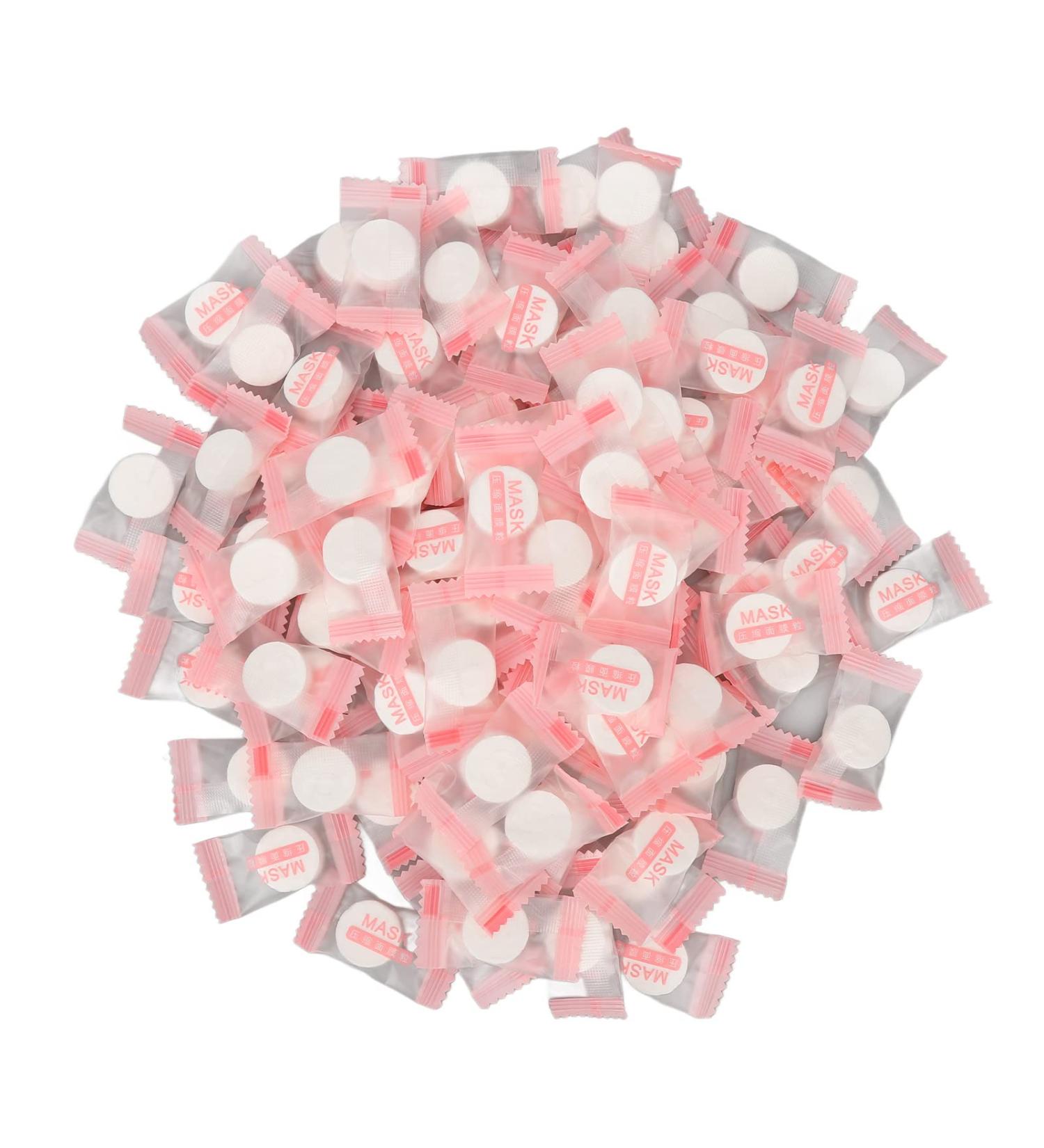 100pcs Compressed Facial Mask Sheet - Disposable Pure Cotton DIY Skincare Mask for Home & Salon Beauty - Buy Online on GoSupps.com