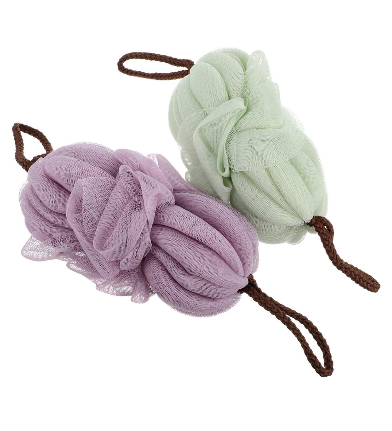 2pcs Bath Ball Mesh Scrubber Set - Back Massage Sponges & Shower Accessories for a Refreshing Clean - Buy Online on GoSupps.com