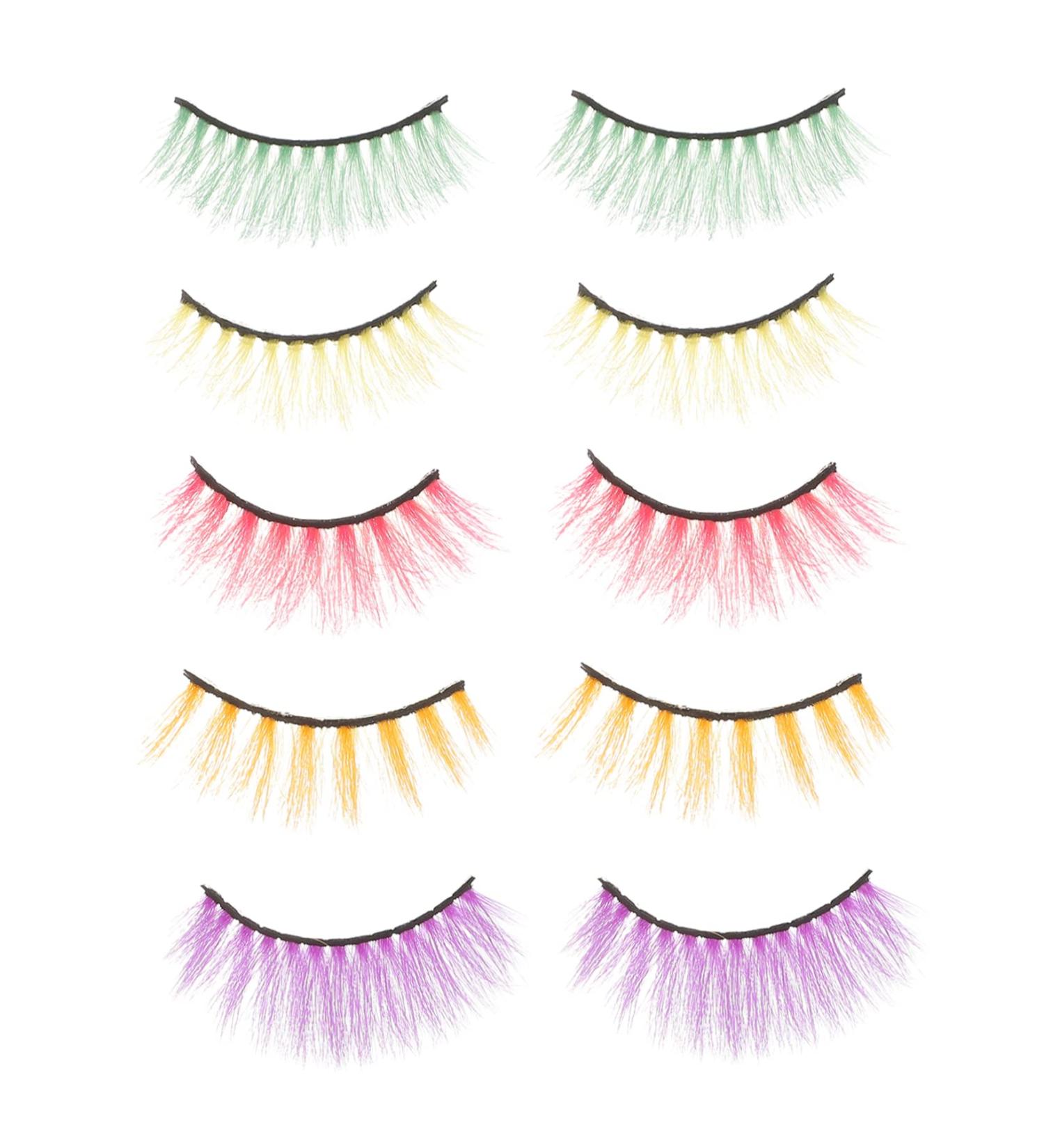 POPETPOP 5 Pairs Colored False Eyelashes Adhesive Eyelash Costumes Eyelashes Natural Eyelashes Faux Lashes Faux Eyelashes Halloween Lashes False Lashes Mermaid Fluffy 3d Imitation - Buy Online on GoSupps.com