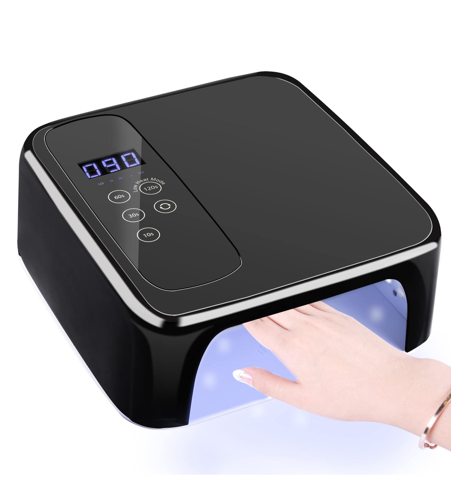 72W Cordless Rechargeable LED Nail Lamp by Lumcrissy - Black | UV LED Nail Dryer for Gel Polish & Nail Art - Buy Online on GoSupps.com
