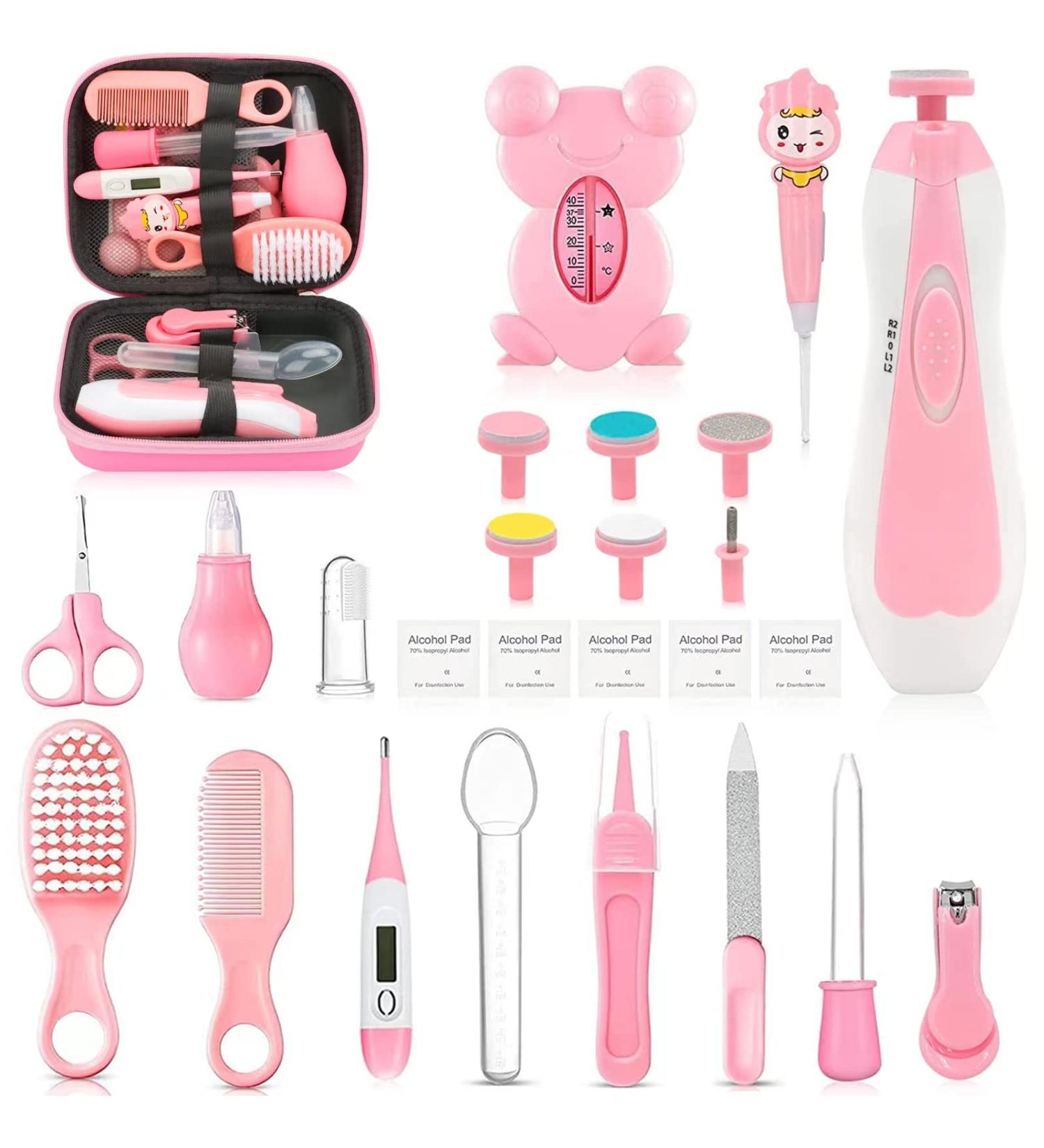Portable Baby Healthcare & Grooming Kit - Pink 26-in-1 Set for Newborns | Baby Safety Essentials - Buy Online on GoSupps.com