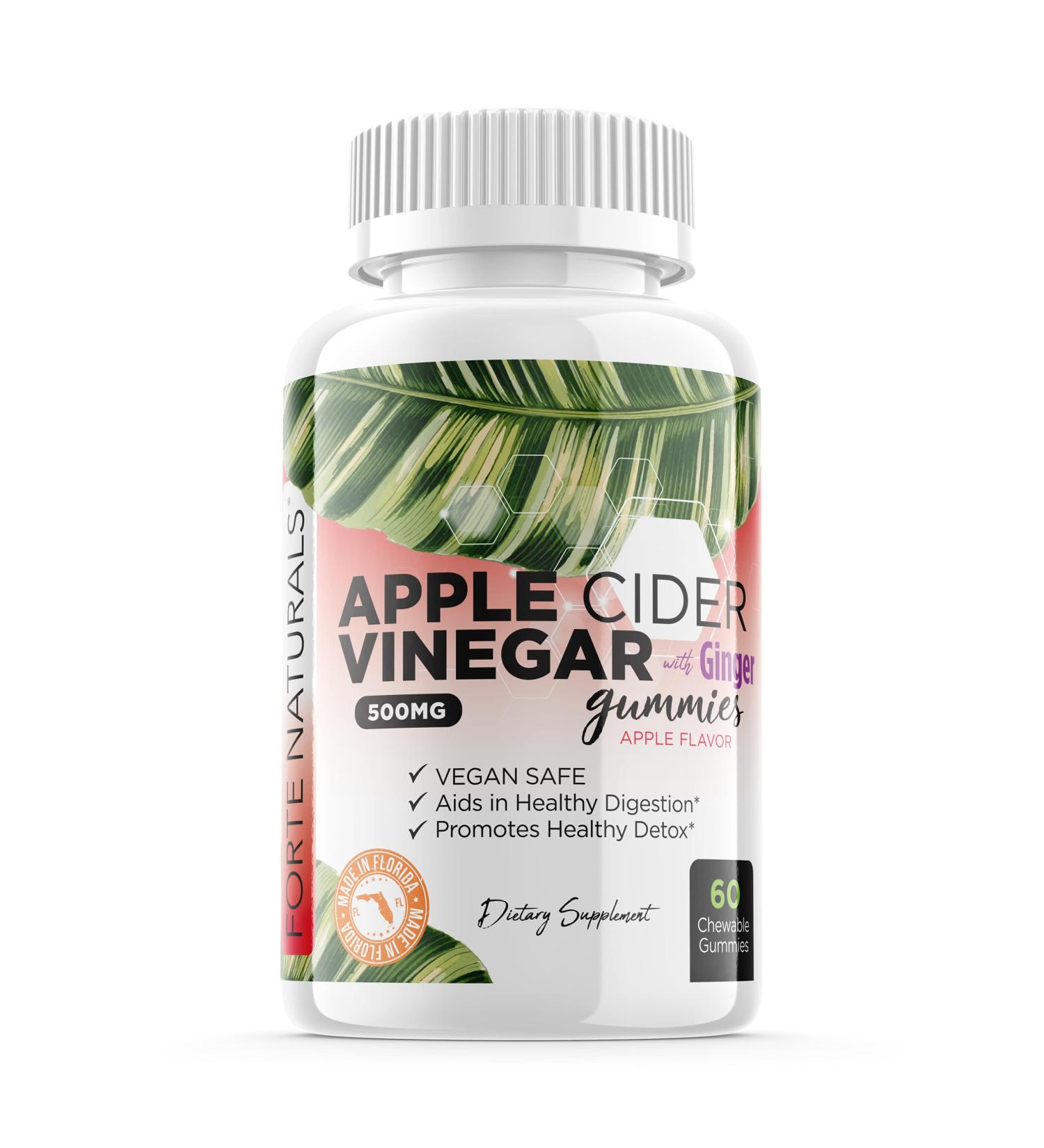 Forte Naturals Apple Cider Vinegar Gummies with Mother | Keto Metabolism Booster for Women | Bloating Relief Probiotics & Digestive Enzymes - Buy Online on GoSupps.com