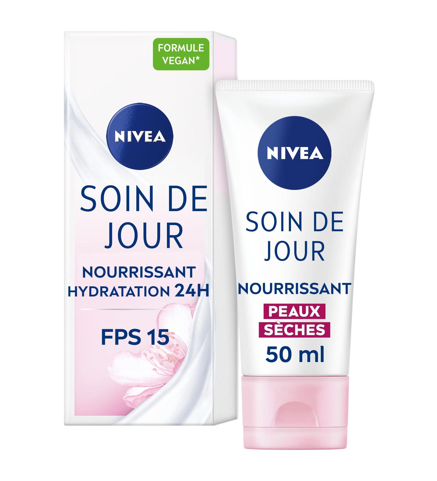 NIVEA 24H Day Care Nourishing Moisturizer SPF15 (2 x 50 ml) moisturizing face cream enriched with shea butter women's face care for dry skin - Buy Online on GoSupps.com