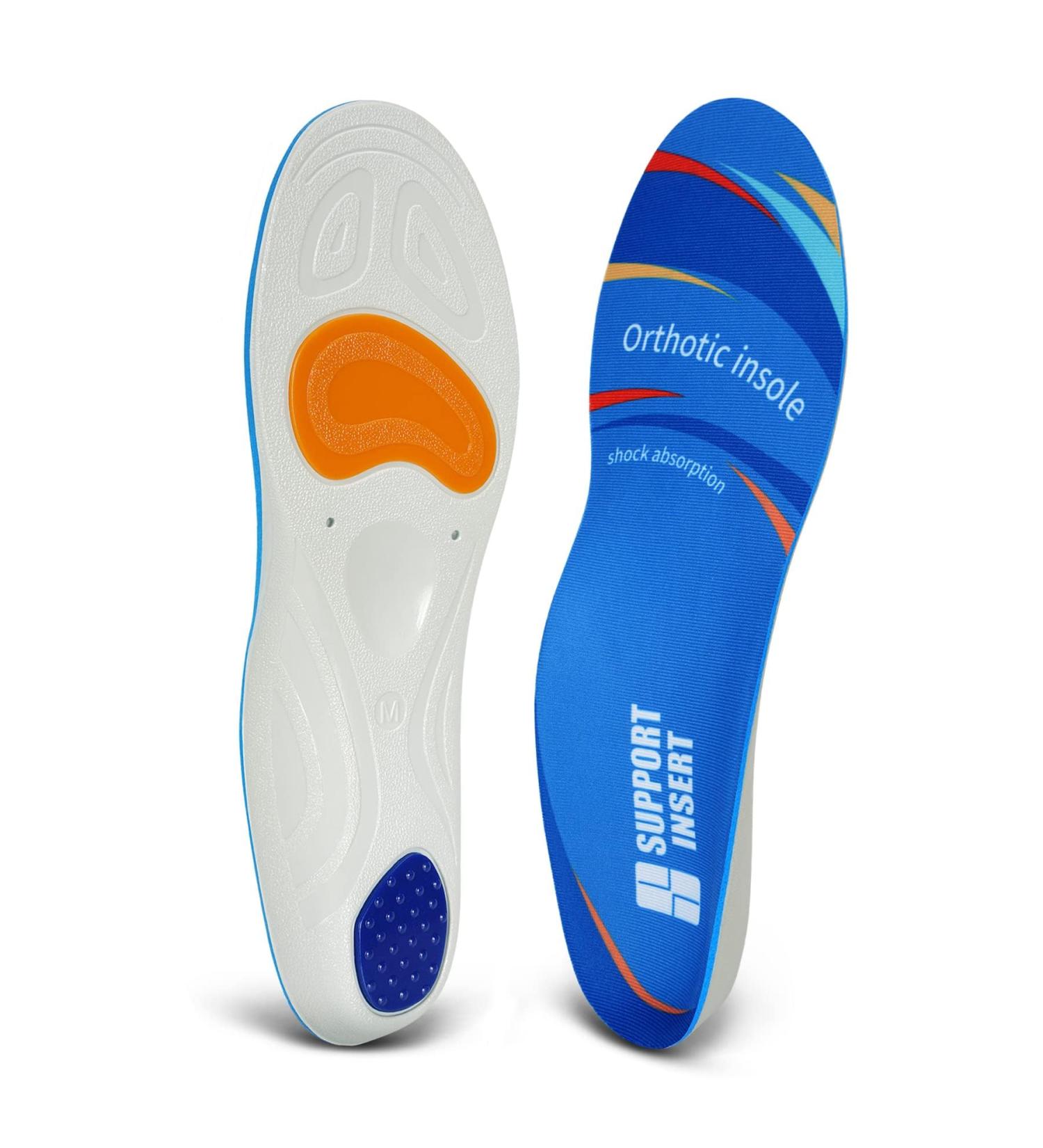 High Arch Support Sports Running Gel Insoles for Men & Women | Comfortable All-Day Standing & Shock Absorbent Flatfoot Orthotics for Plantar Fasciitis Relief - Buy Online on GoSupps.com