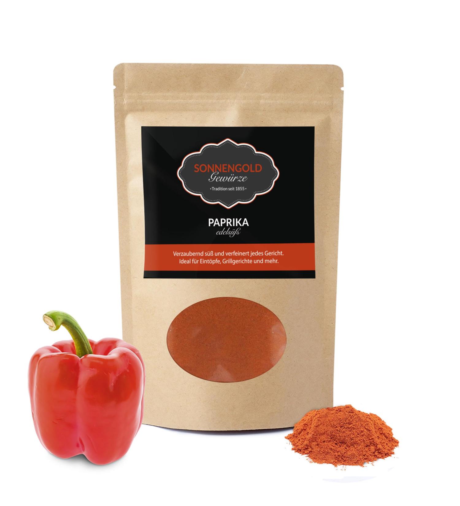 Sonnengold Spices - 700g of Premium Sweet Peppers from Spain - 100-120ASTA - Explosive Taste - Master Quality Since 1855 - Hand Packed in Eco Friendly Packaging - Buy Online on GoSupps.com