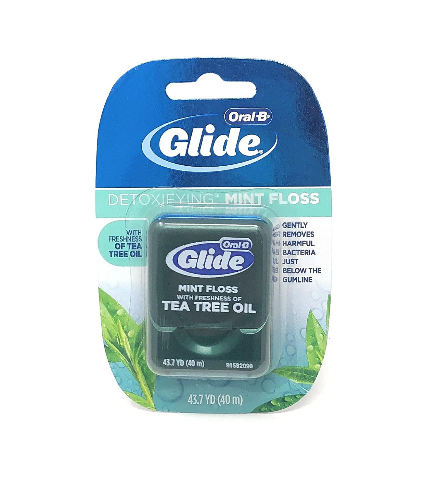 Oral-B Glide Mint Dental Floss with Tea Tree Oil - Pack of 6 | Fresh Breath & Superior Cleaning | Buy Now - Buy Online on GoSupps.com