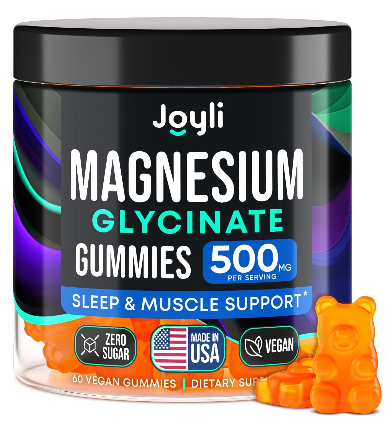Magnesium Glycinate Gummies for Adults 500mg - Chewable Magnesium Glycinate for Kids Sleep Glicinato De Magnesio para Mujeres 60 Count 60 Count (Pack of 1) - Buy Online on GoSupps.com