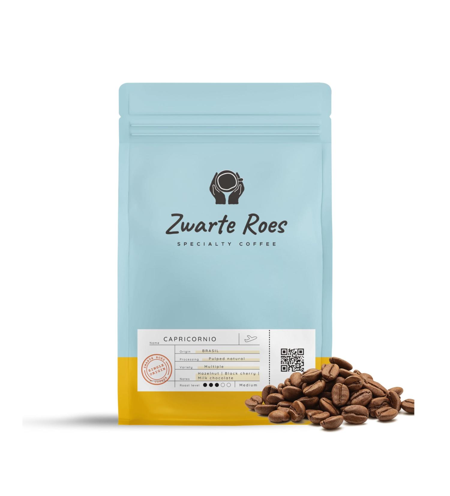 Black Rose Zwarte Roes Brasil Capricornio Espresso coffee beans whole beans 100 Arabica Medium Roast Hazelnut black cherry & chocolate Direct Trade 1 250 g 1250 g - Buy Online on GoSupps.com