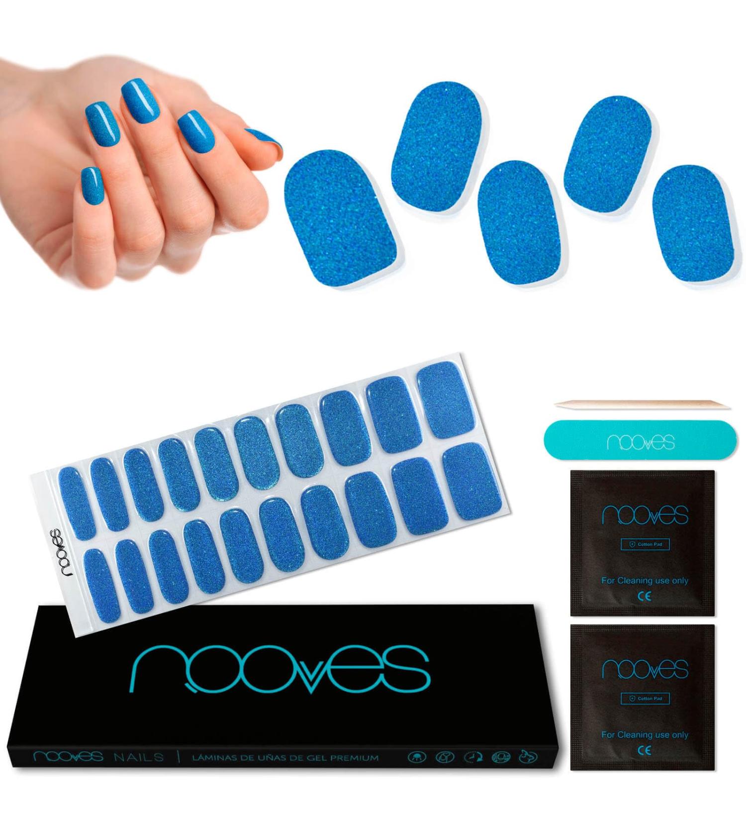  NOOVES NOOVES Nails - Premium Precursed Gel Nail Polish - Sea Water - Blue | Semi-Permanent Gel Nail Strips | Gel Nail Stickers | Gel Nail Stickers - Buy Online on GoSupps.com