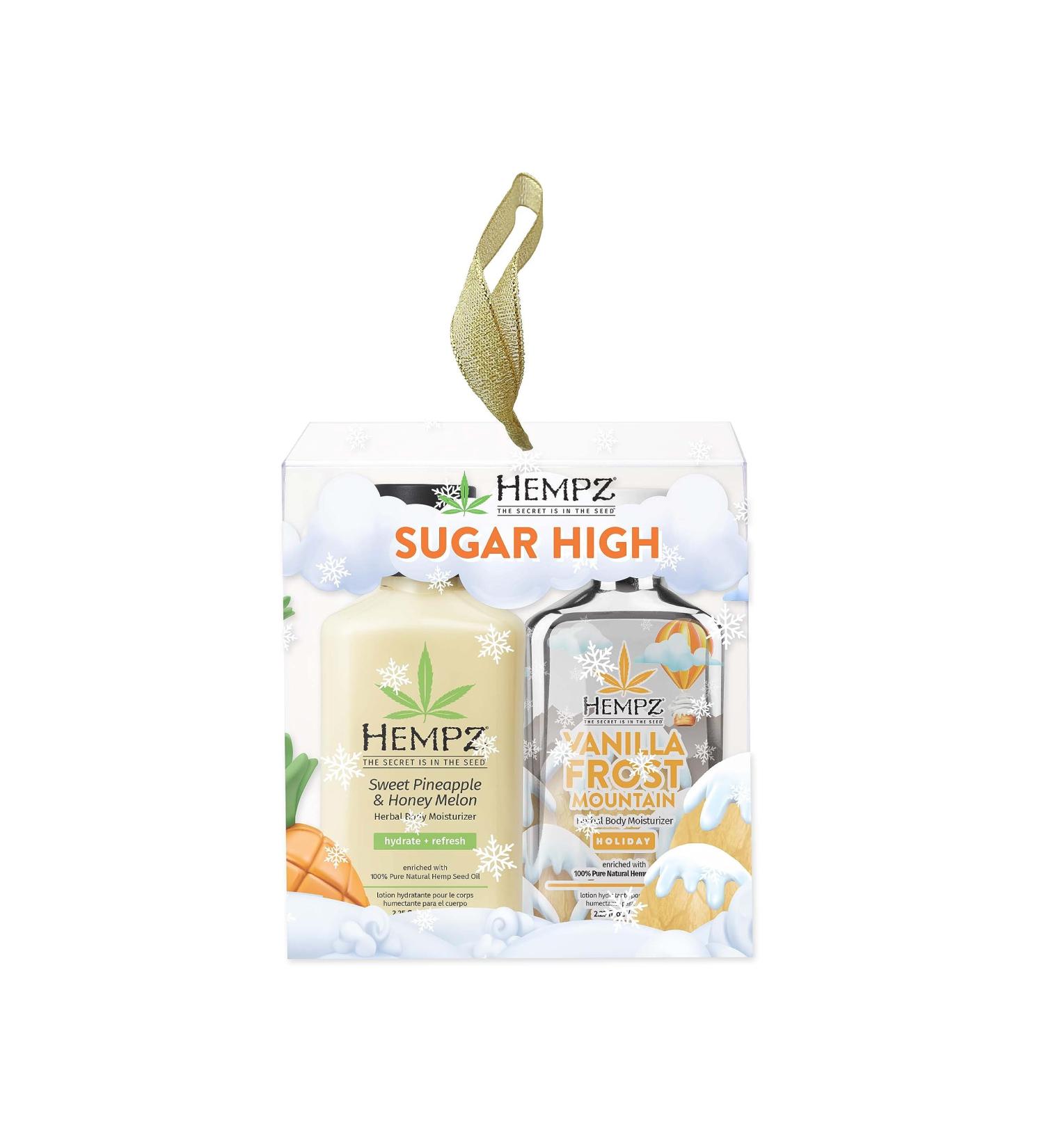 Hempz Sugar High Floral Banana & Vanilla Frost Body Lotion Gift Set - Mini Travel Skin Care for Women & Men Moisturizing Cream with Shea Butter - Buy Online on GoSupps.com