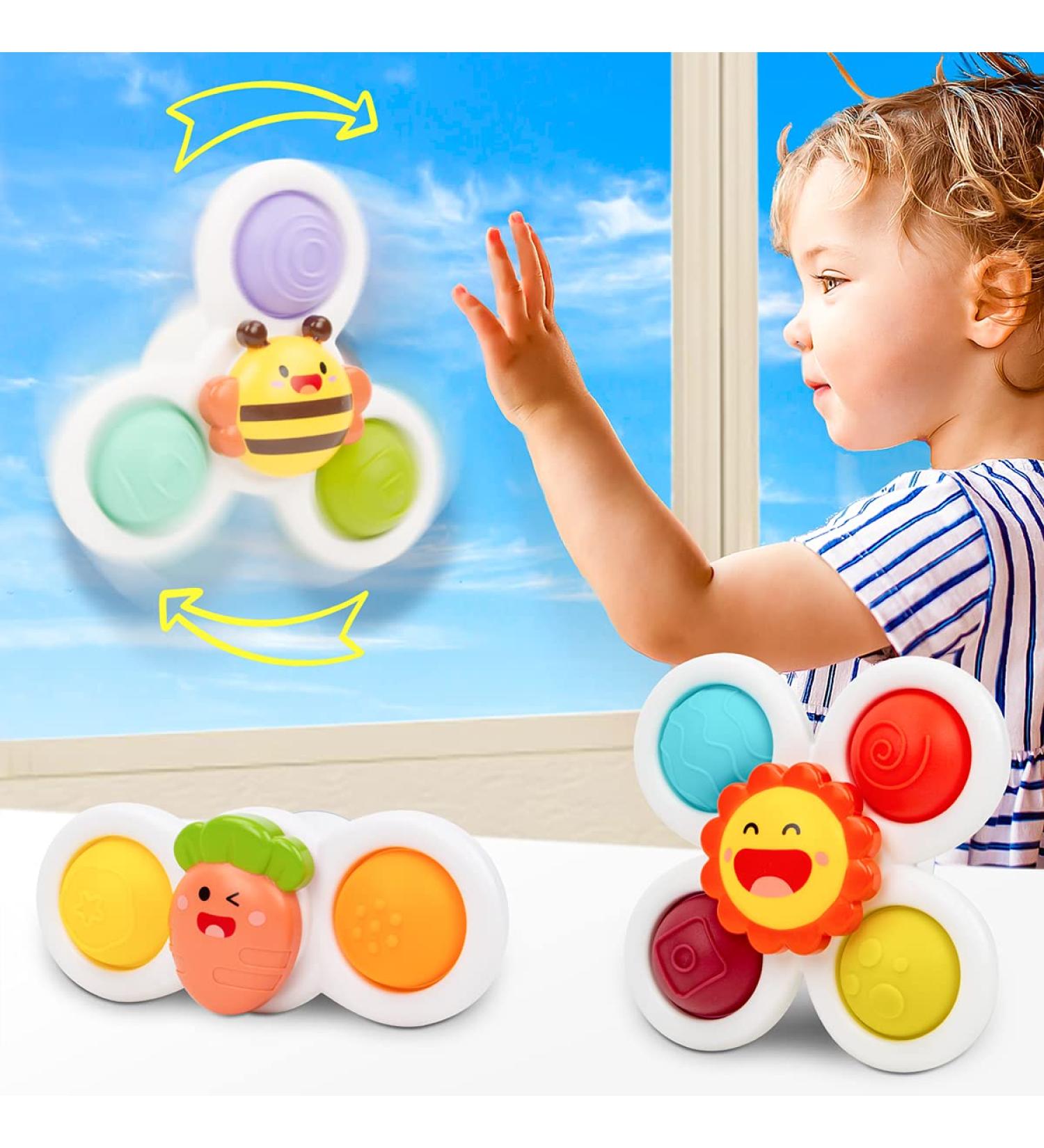 UNIH Spinning Top Sensory Toy for Toddlers | Suction Cup Spinner for 12-18 Months | Educational Gift for 1-3 Year Old Boys & Girls - Buy Online on GoSupps.com