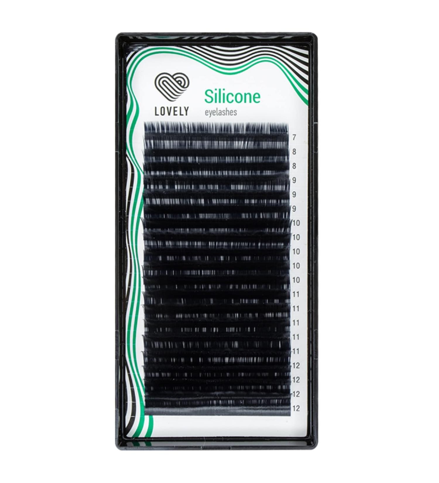Lovely Silicone Single Eyelashes for Extensions - Black | C D L M Bend | 0.10mm Thickness 12mm Length - 16 Rows - Buy Online on GoSupps.com