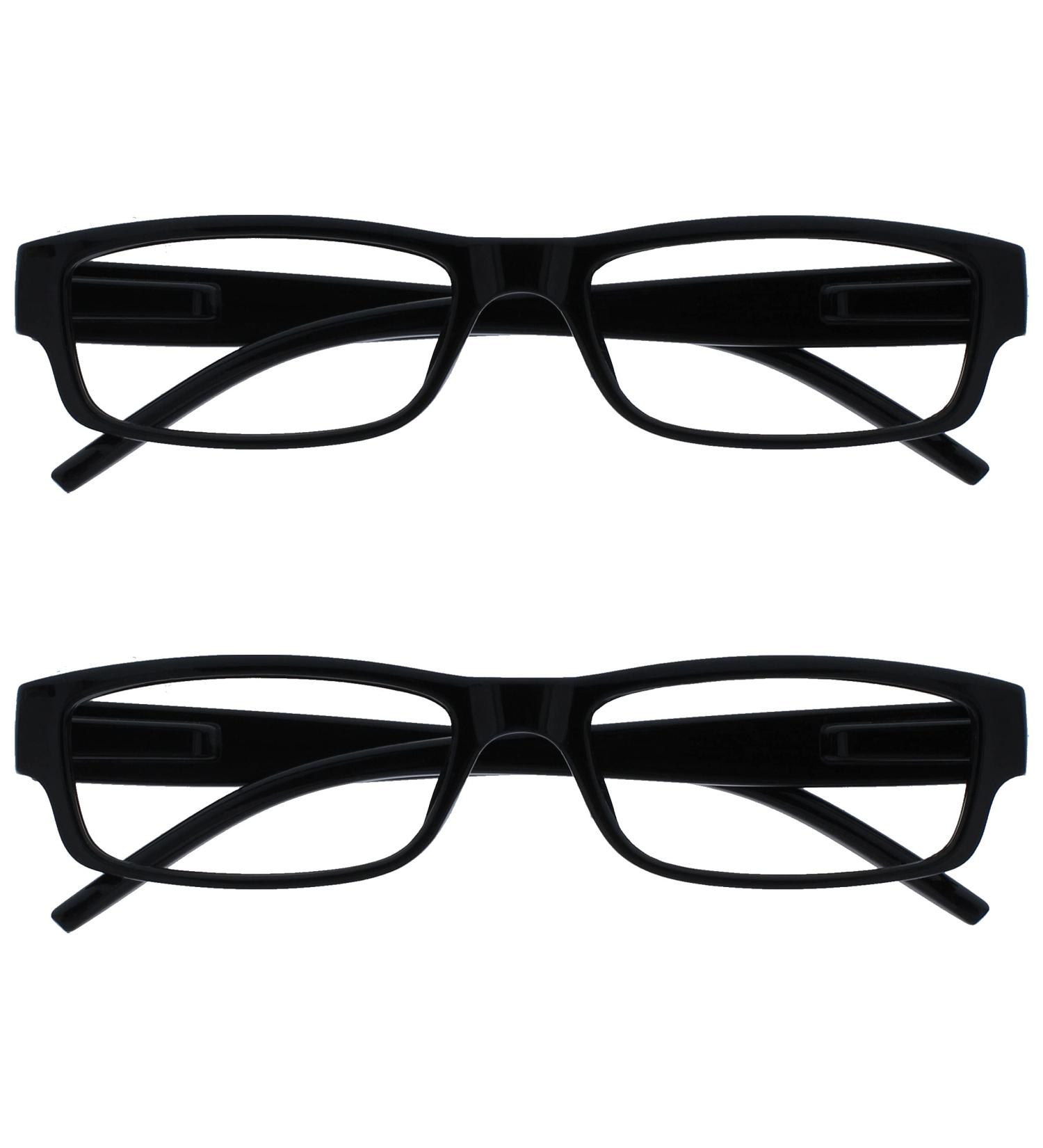 Buy Designer Reading Glasses - Black Comfort 2-Pack for Men & Women | UV Protection +2.00 Diopters - Buy Online on GoSupps.com