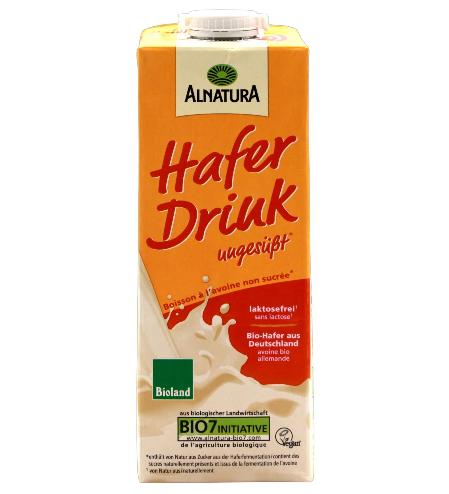 Buy Alnatura Organic Unsweetened Oat Drink - Pack of 8 (8 x 1L) | International Shipping Available - Buy Online on GoSupps.com
