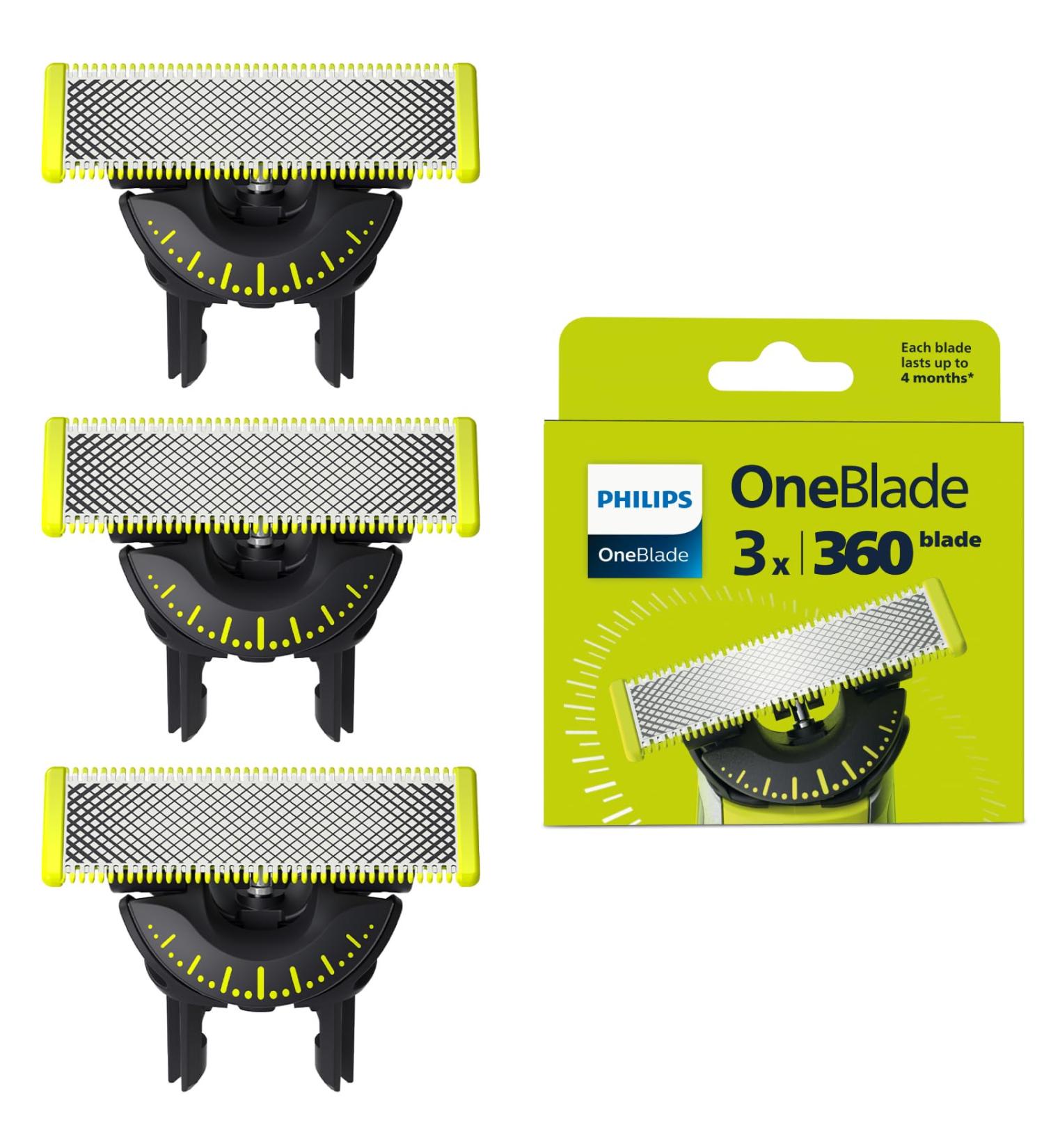 Philips OneBlade 360 Original Substitute Blades - 3 Pack (QP430/60) for All OneBlade Models - Innovative 360 Blade Technology - Buy Online on GoSupps.com