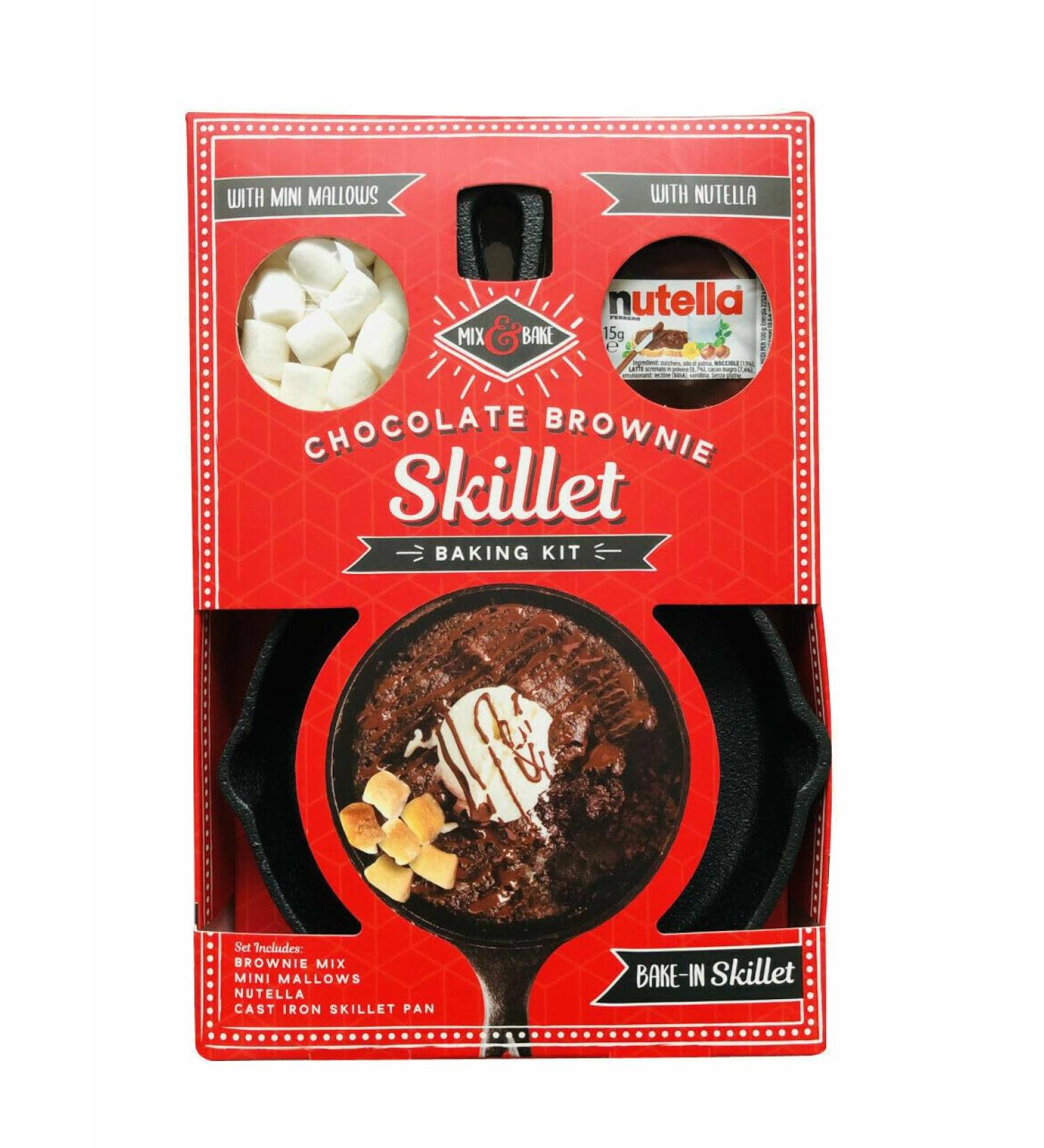 Chocolate Brownie Cast Iron Skillet Baking Kit - Bake Irresistibly Gooey Brownies with a Rustic Twist - Homemade Delicious Recipe - Delightful Treats - Buy Online on GoSupps.com