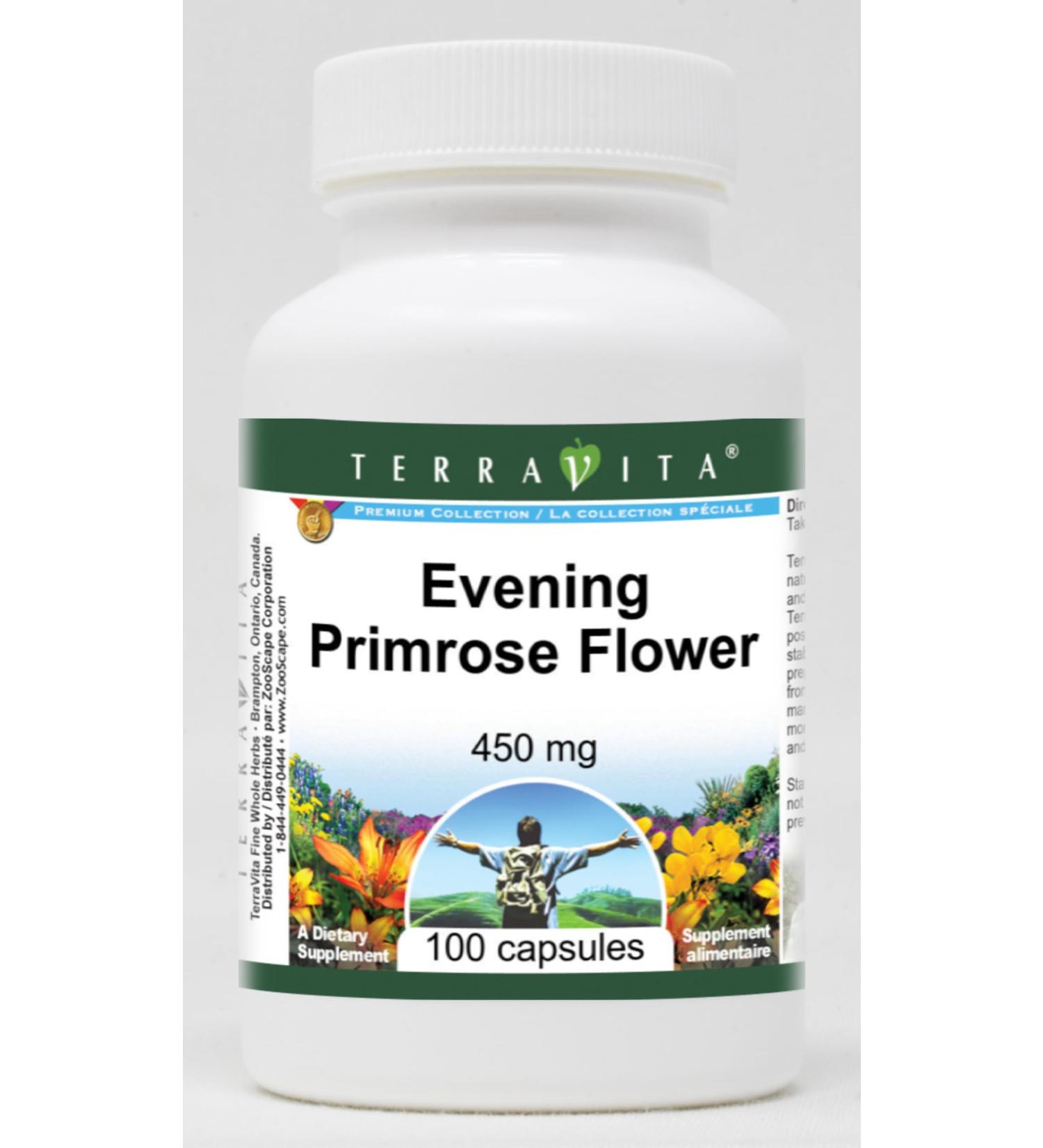 Evening Primrose Flower - 450 mg (100 Capsules ZIN: 511395) - 3 Pack - Buy Online on GoSupps.com