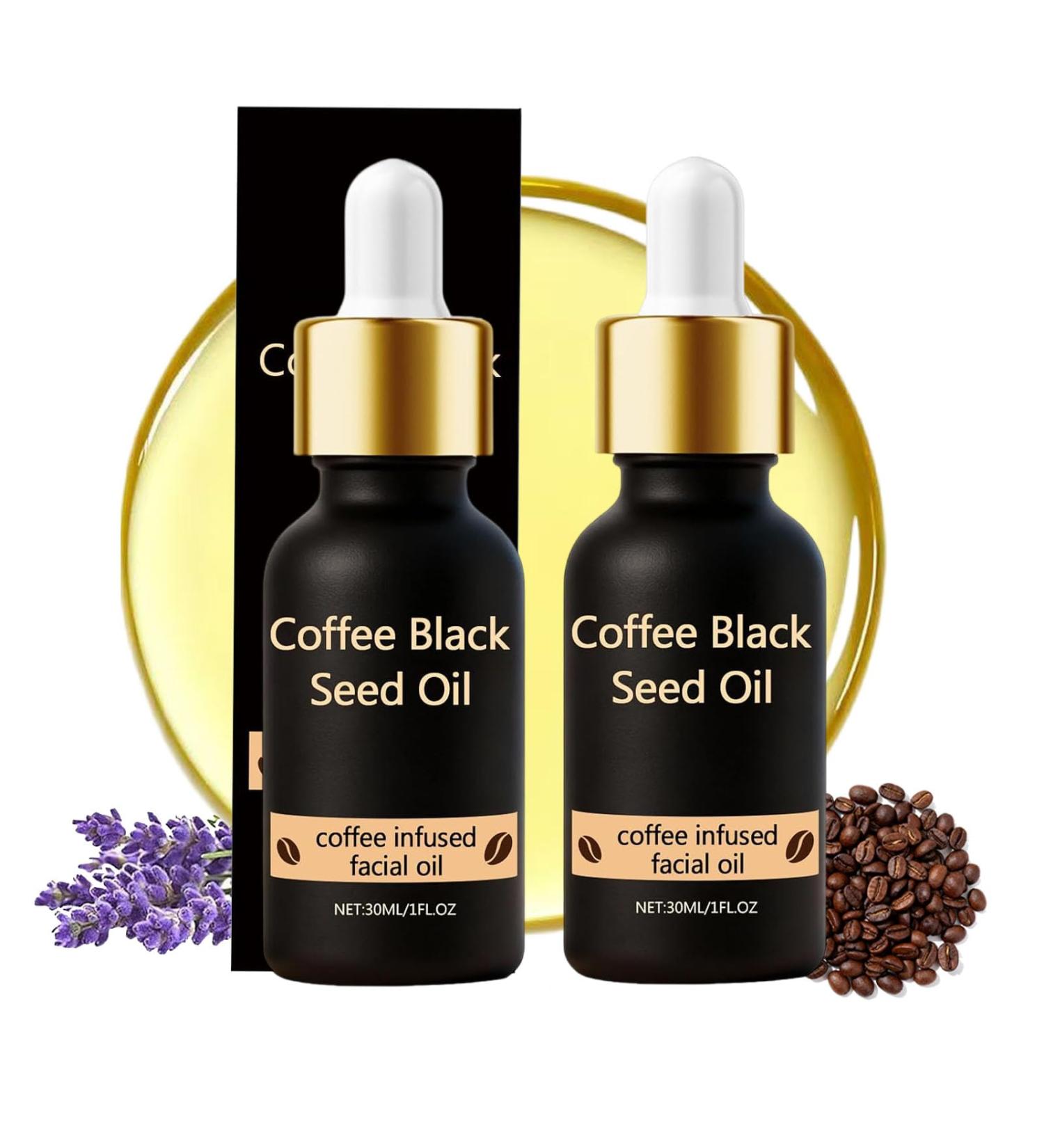  JIAOY Black Seed and Coffee Oil Face Serum Moisturizing and Nourishing Face and Body Oil Coffee/Fat Oil for Skin Moisturizing Care Coffee-Infused Face Oil (2PCS) - Buy Online on GoSupps.com
