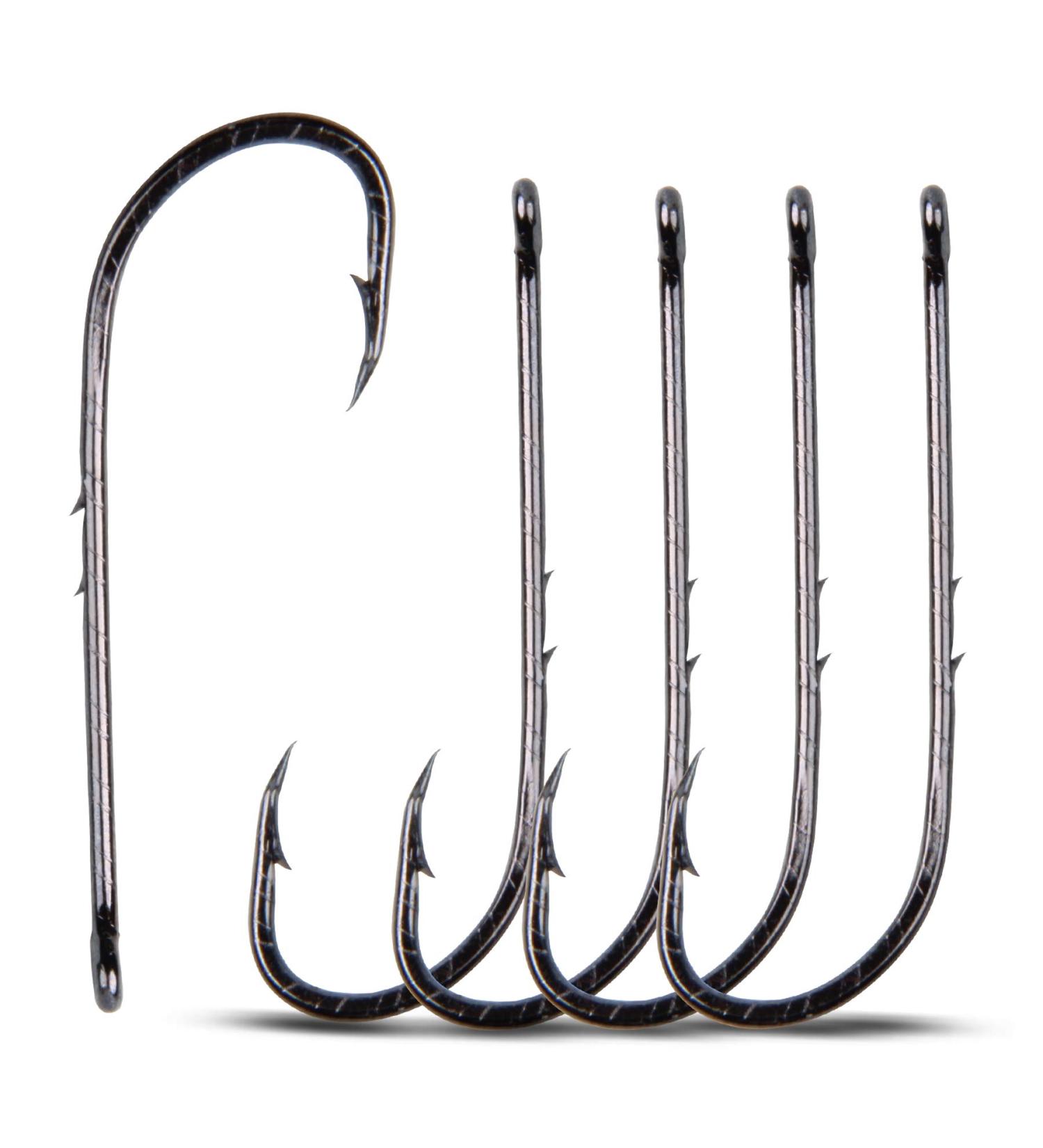 Buy 100PC Fishing Bait with Barbs & 2 Bait Holders - Durable Hard Steel Long Shaft Hooks Jig-Fishing 4/0 - International Shipping Available - Buy Online on GoSupps.com