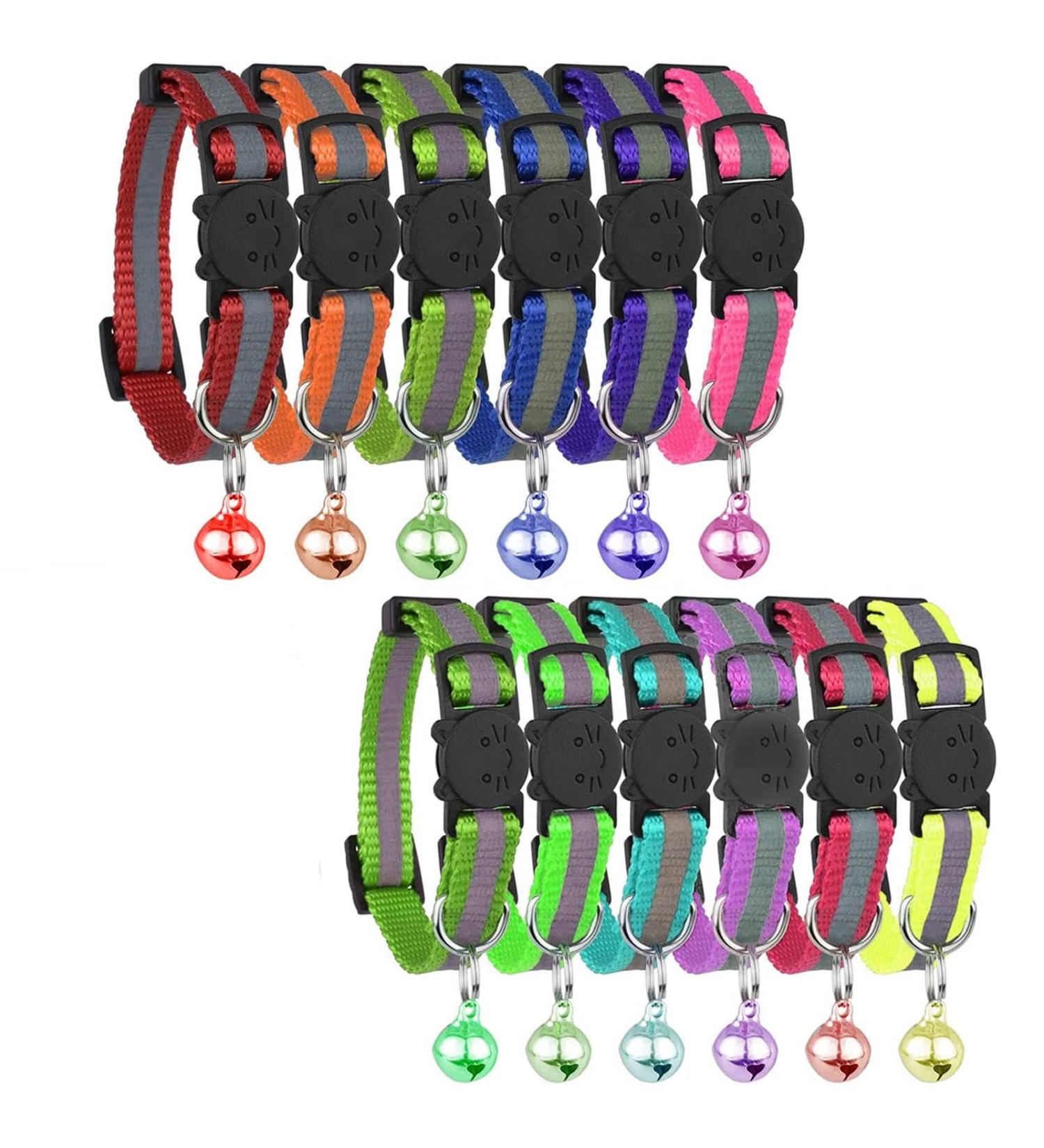 GingerUPer Cat Collars Quick Release Reflective Cat Collars with Bells and Safety Release Adjustable 8-12" to Fit All Domestic Cats(12 Pack) - Buy Online on GoSupps.com
