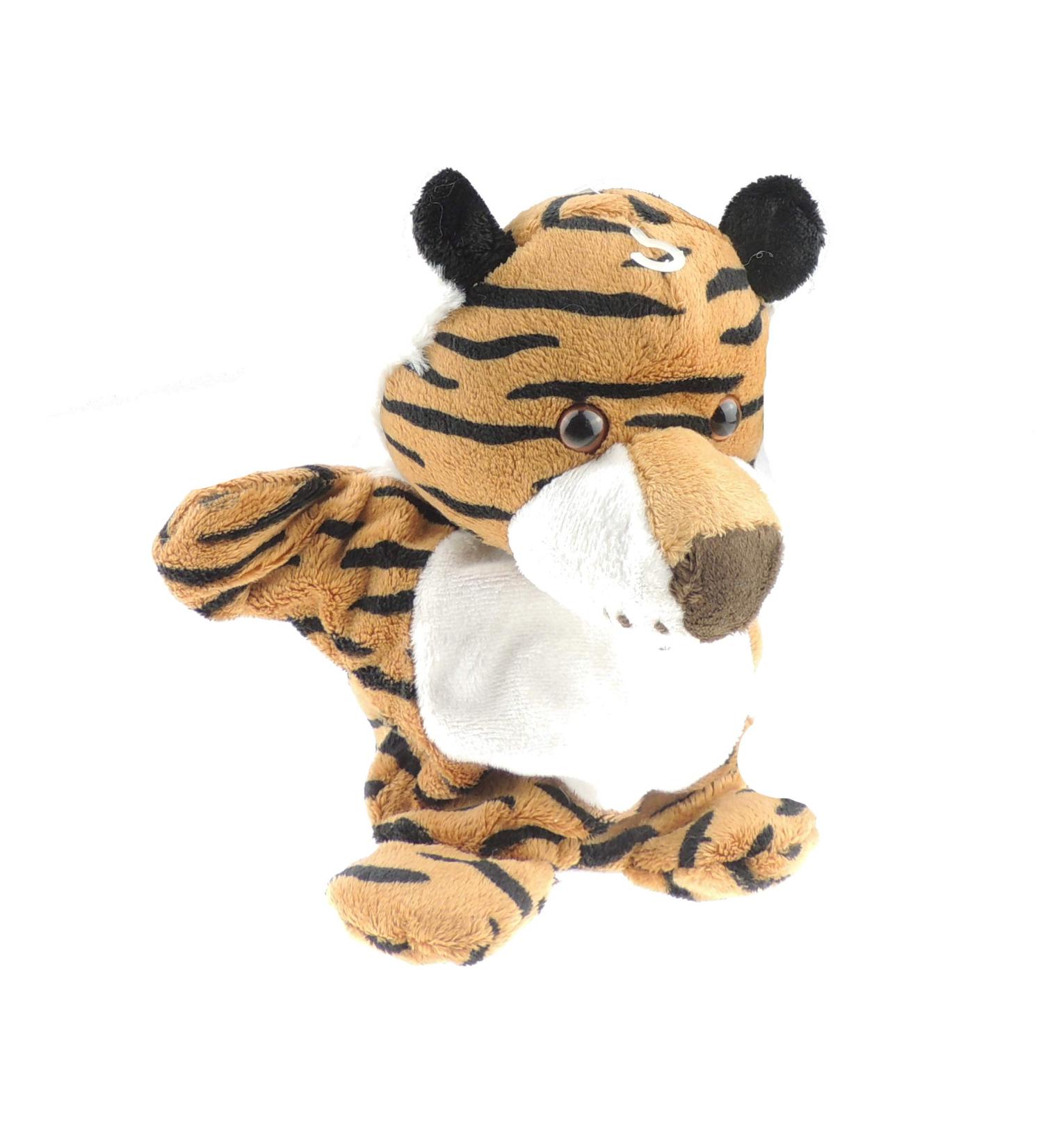 Super Cute Children's Boys Girls Large Animal Soft Fluffy Plush Hand Puppet (Dark Tiger)