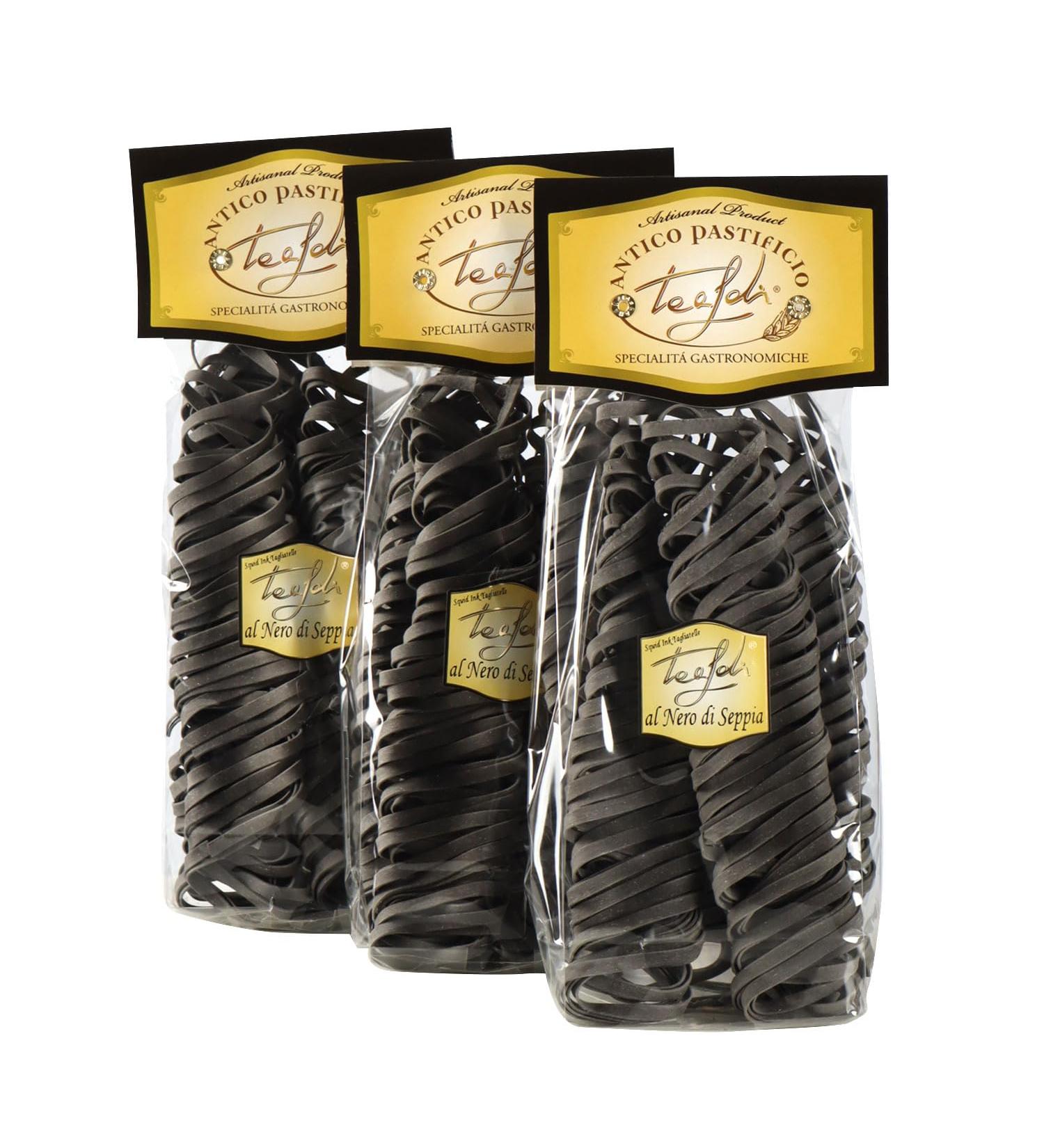 Buy Tealdi Black Tagliatelle with Squid Ink - Authentic Italian Pasta (3 x 250g) | International Shipping Available - Buy Online on GoSupps.com