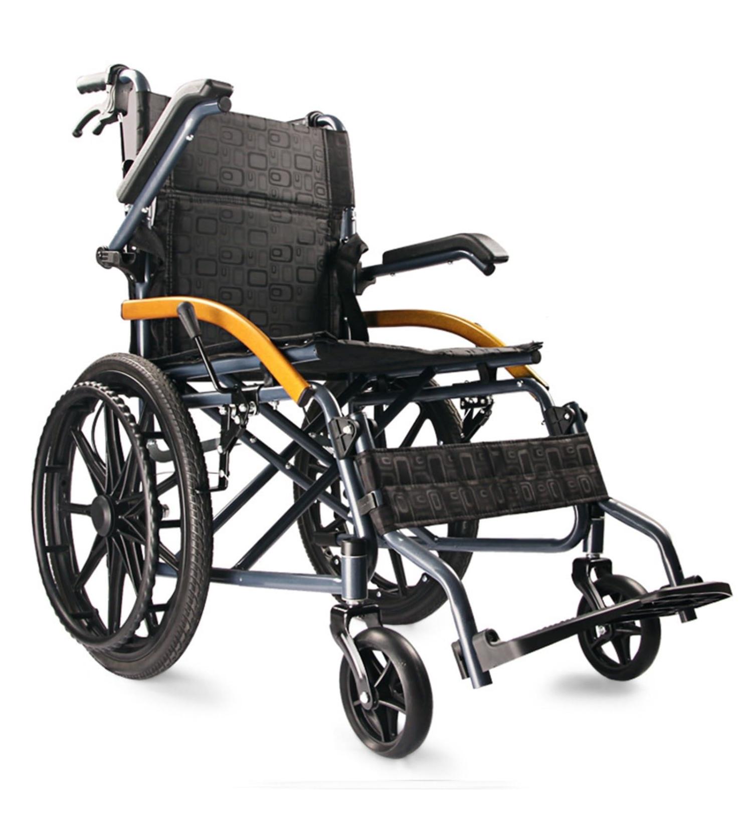 Lightweight Manual Wheelchair Hand Scooter For The Elderly Disabled Ultra-Light Travel Wheelchairs Portable Non-Inflatable Solid Tires Double Brake System Safe And Comfort (Color : D) - Buy Online on GoSupps.com