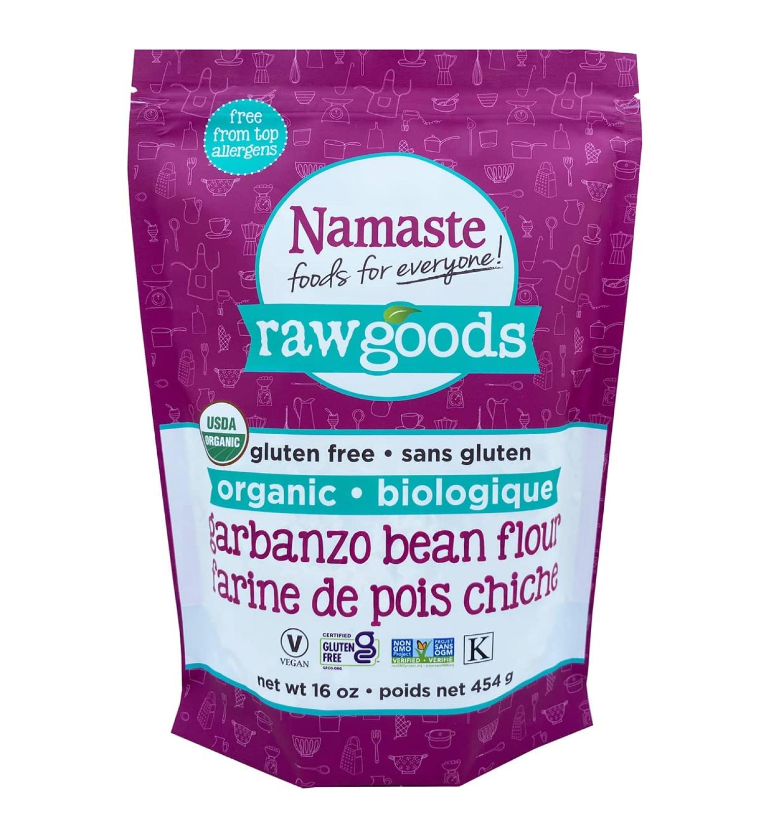Namaste Foods Organic Garbanzo Bean Flour - Gluten Free - 16 oz - Buy Online on GoSupps.com